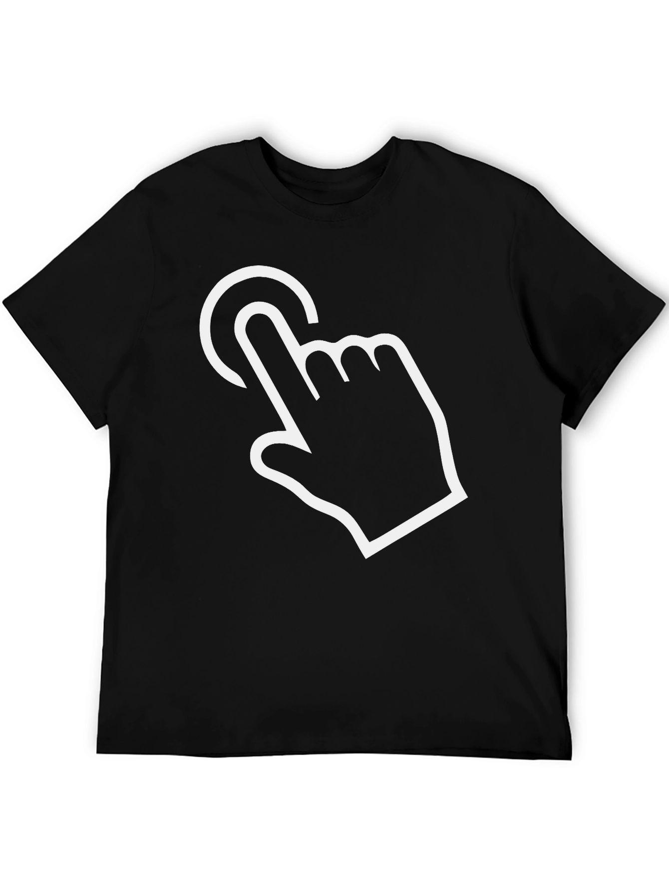 Black Touchscreen Hand Graphic Black T-Shirt view 5