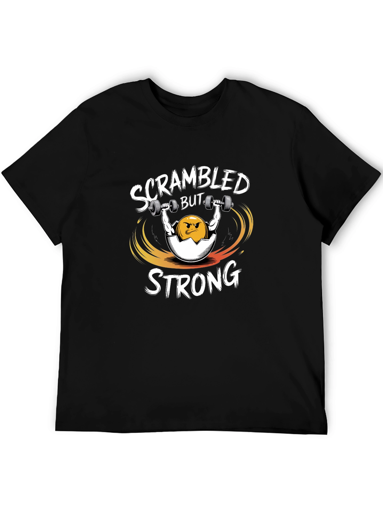 Black Scrambled But Strong Gym T-Shirt view 5