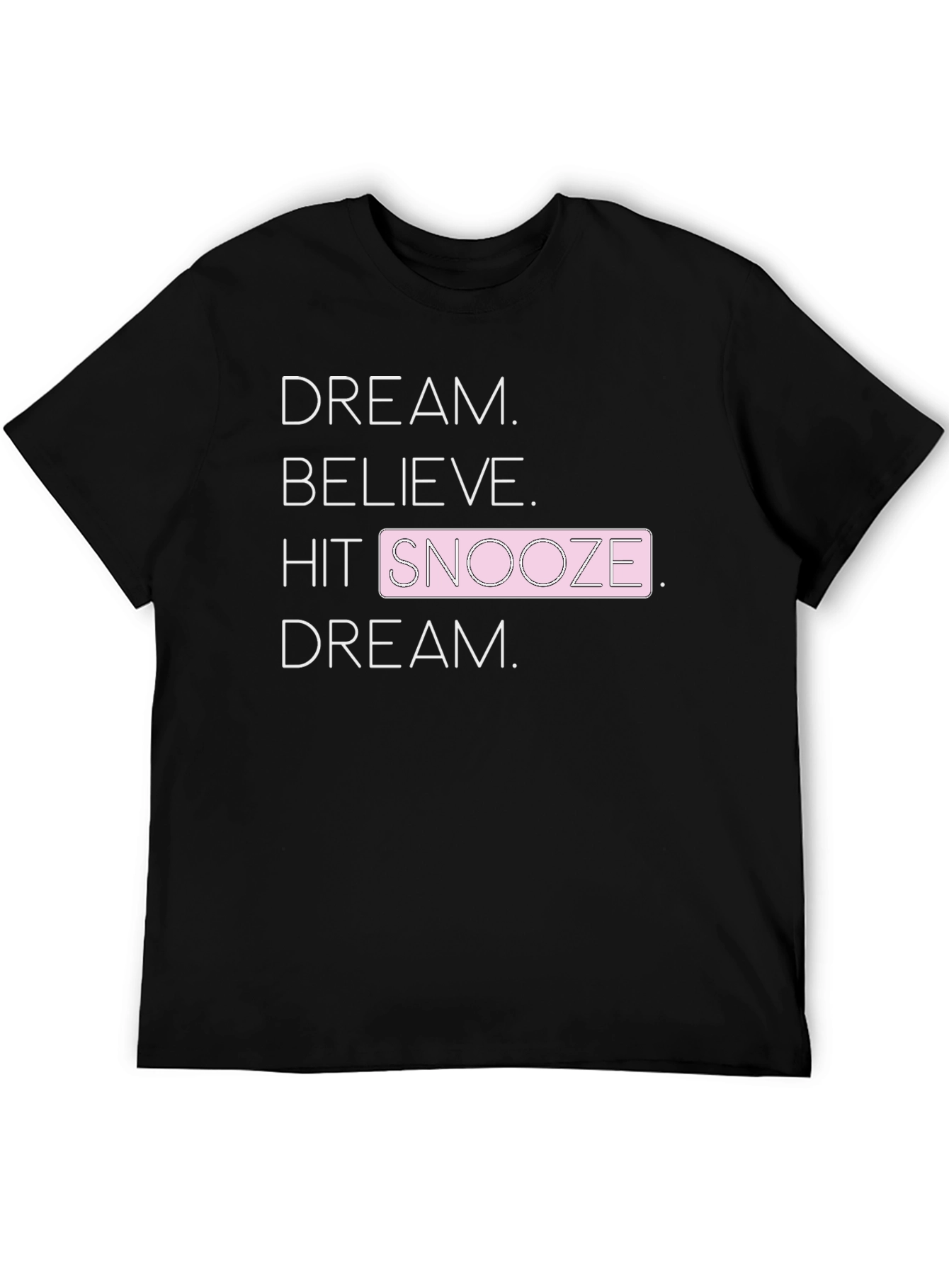 Black Dream Believe Snooze Graphic Tee view 5