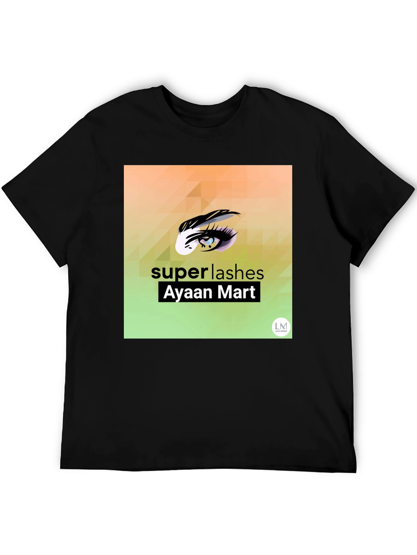 Black Super Lashes Graphic Tee - Eye Design view 5