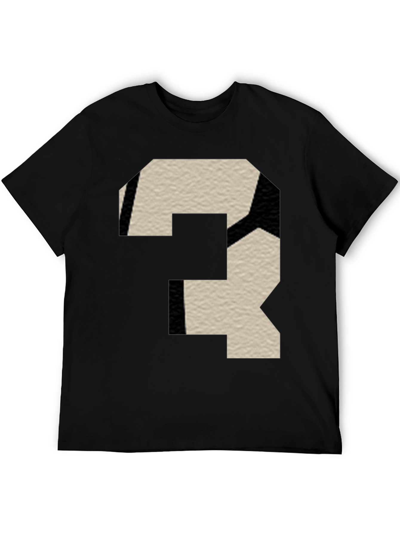 Black Abstract Number T-Shirt - Modern Black Tee view 5