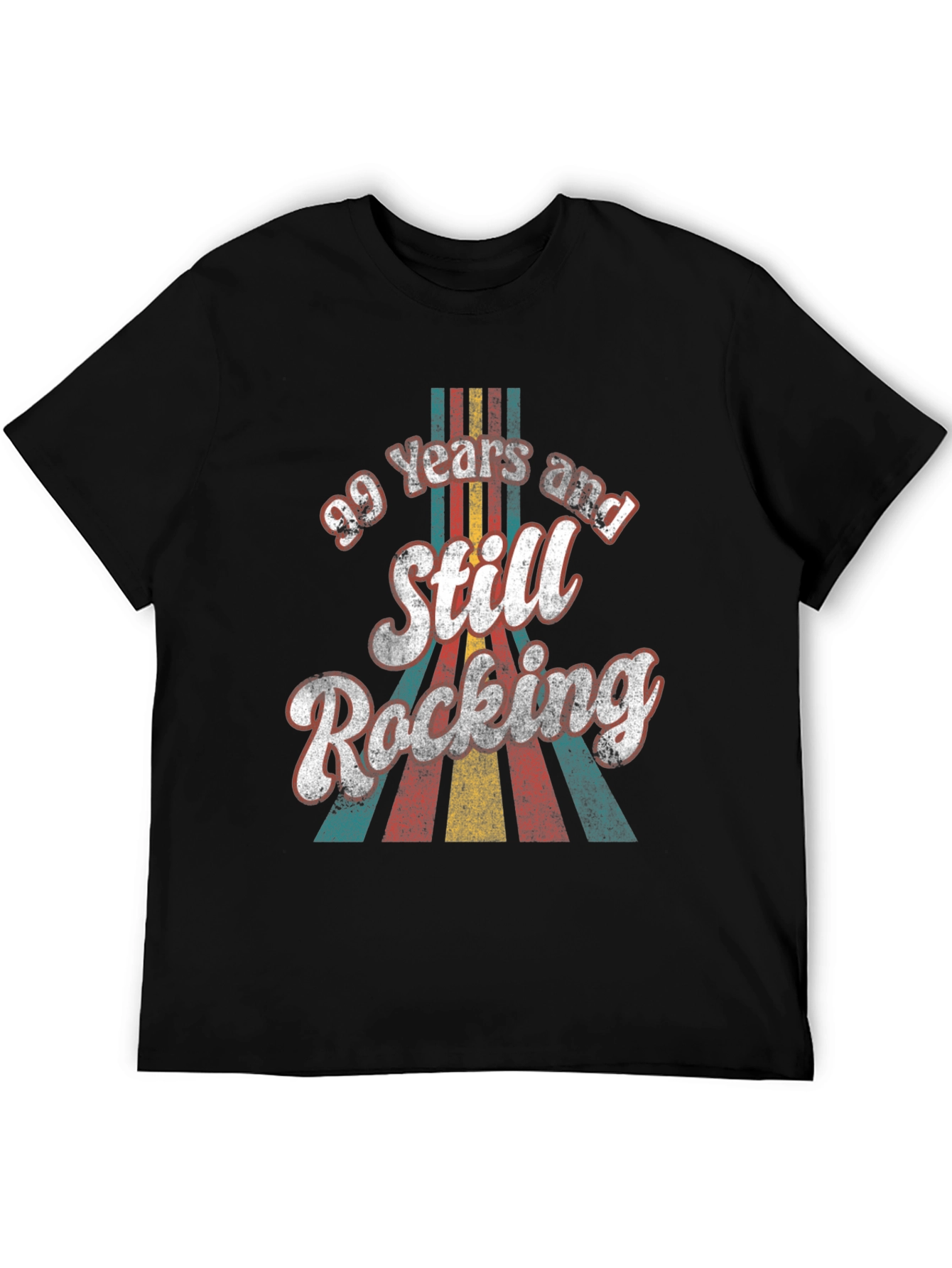 Black 99 Years Still Rocking Retro Birthday T-Shirt view 5