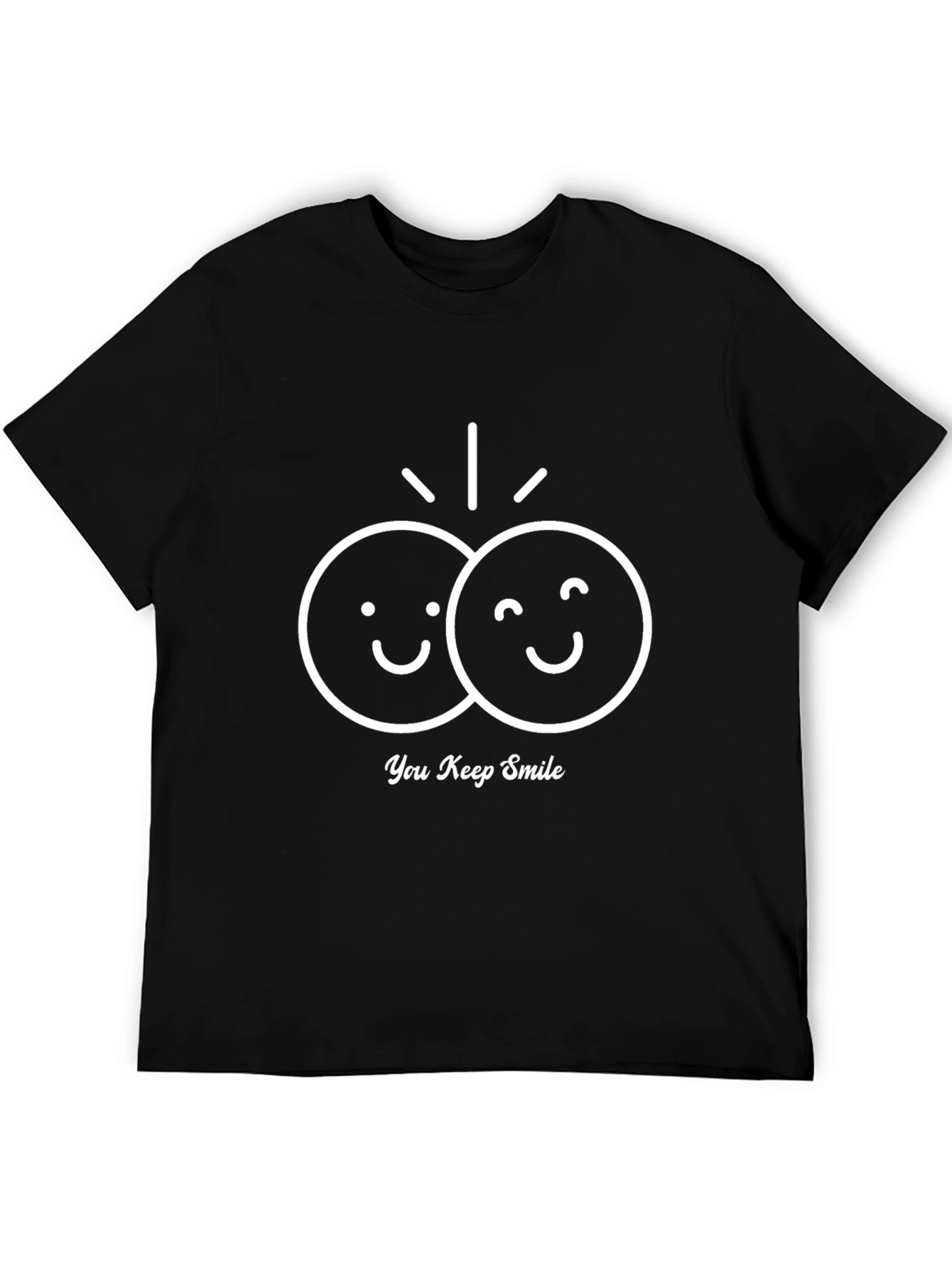 Black You Keep Smile Black Graphic T-Shirt view 5