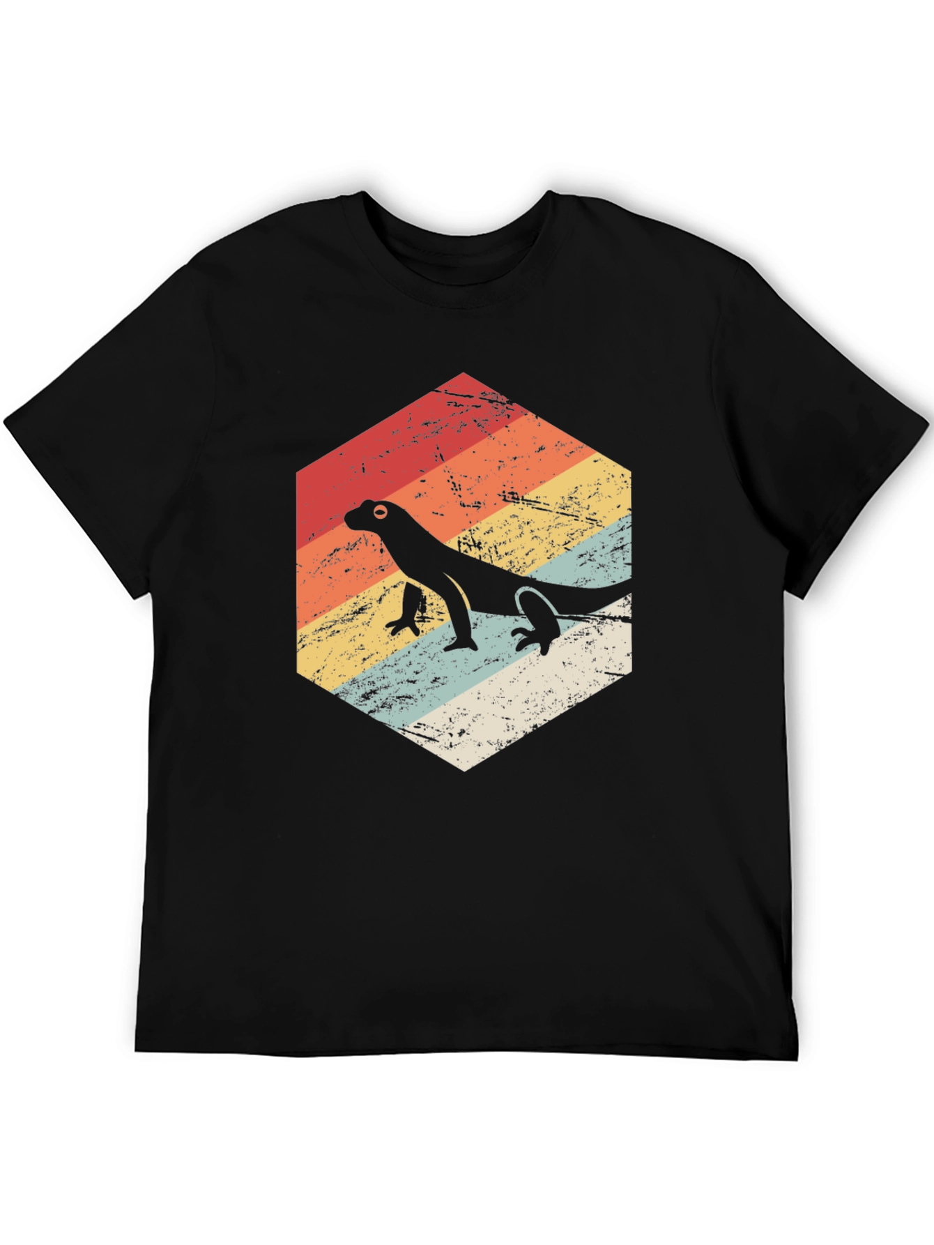 Black Retro Lizard T-Shirt - Vintage Reptile Tee view 5