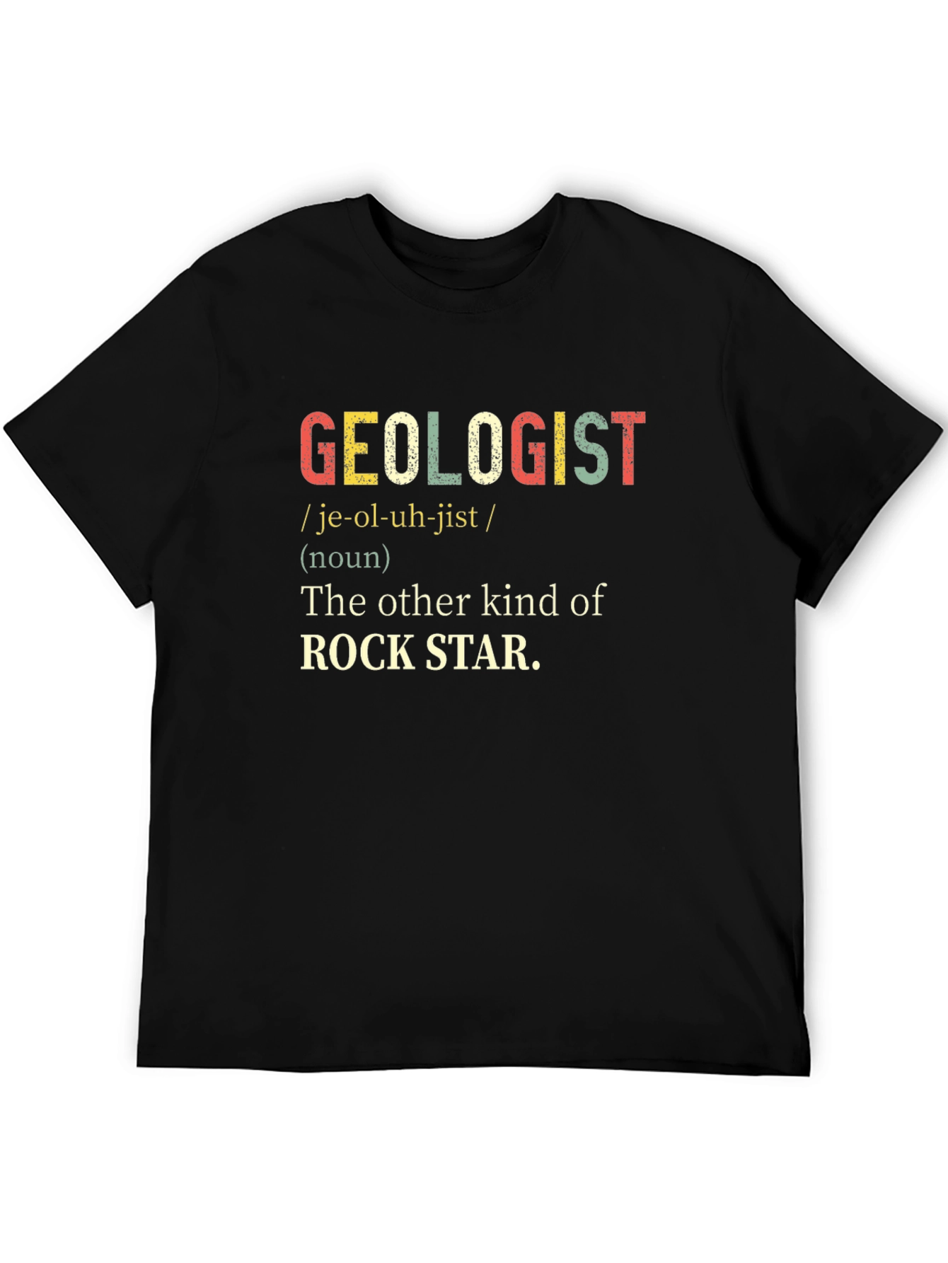 Black Geologist Rock Star Definition T-Shirt view 5