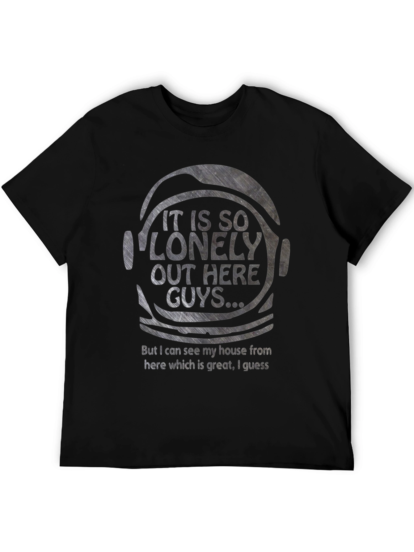 Black Lonely Astronaut T-Shirt - Space Humor Tee view 5