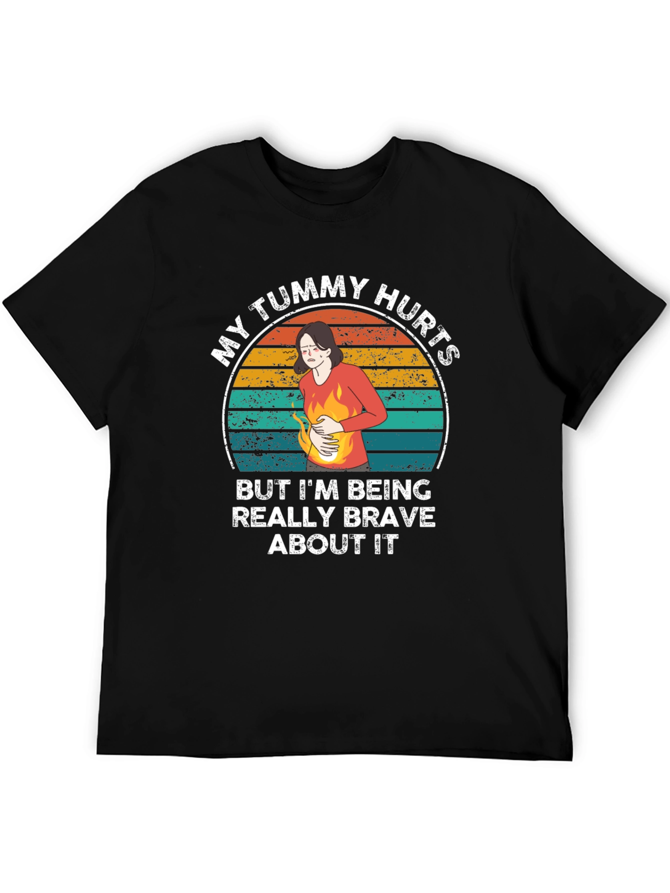 Black My Tummy Hurts Funny Graphic Tee view 5