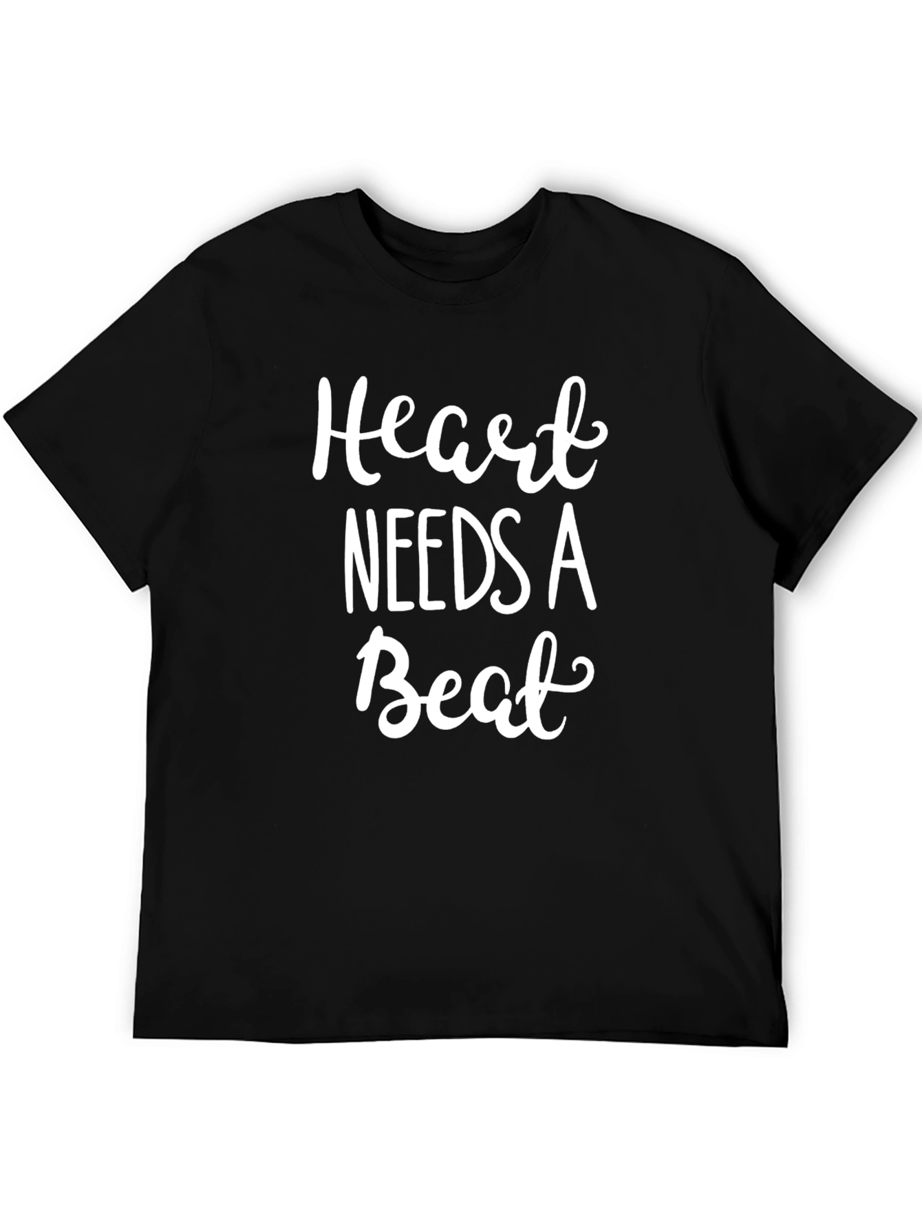 Black Heart Needs a Beat Graphic Tee - Men's Black T-Shirt view 5