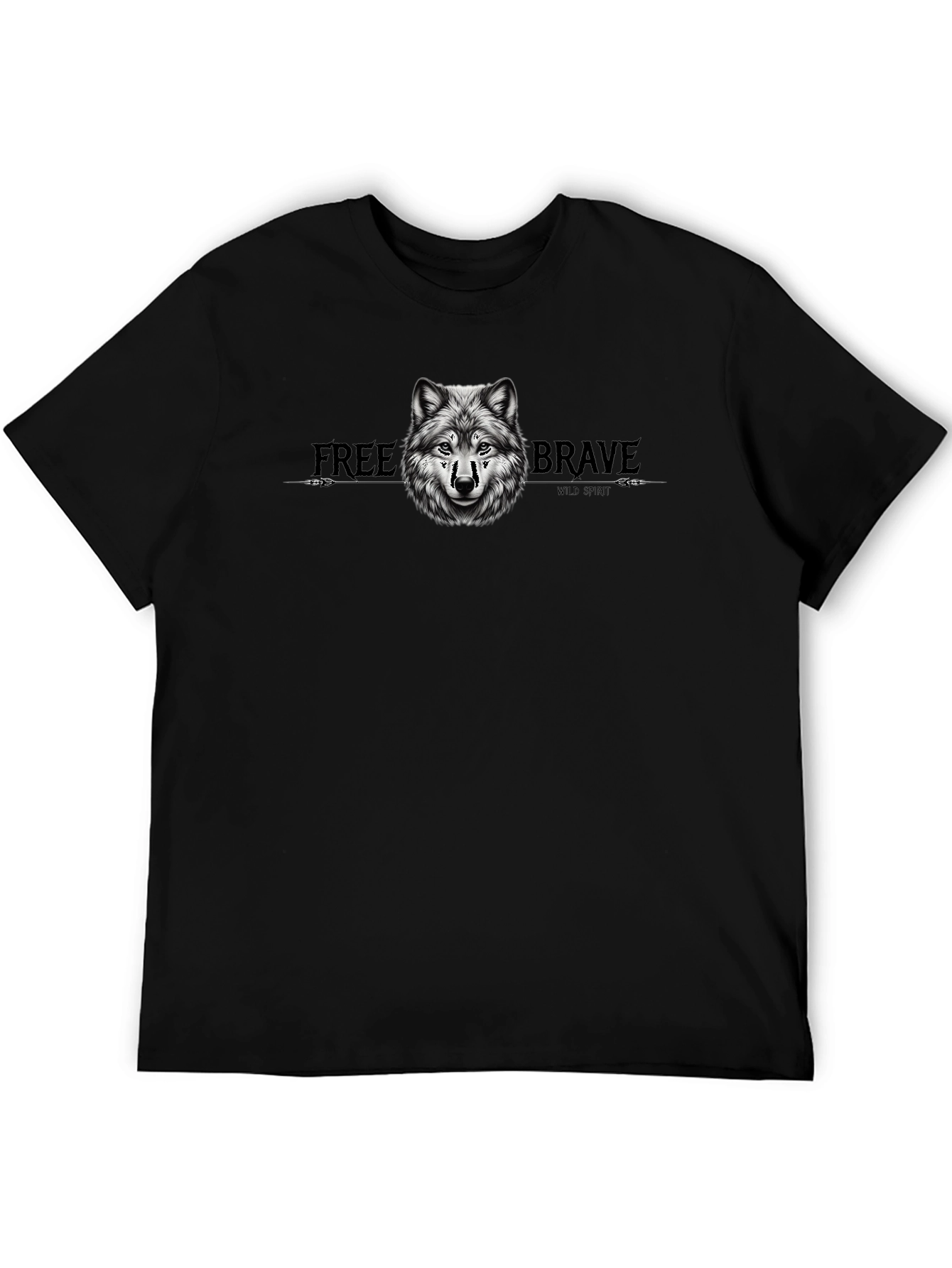 Black Wolf Graphic Tee - Free & Brave T-Shirt view 5