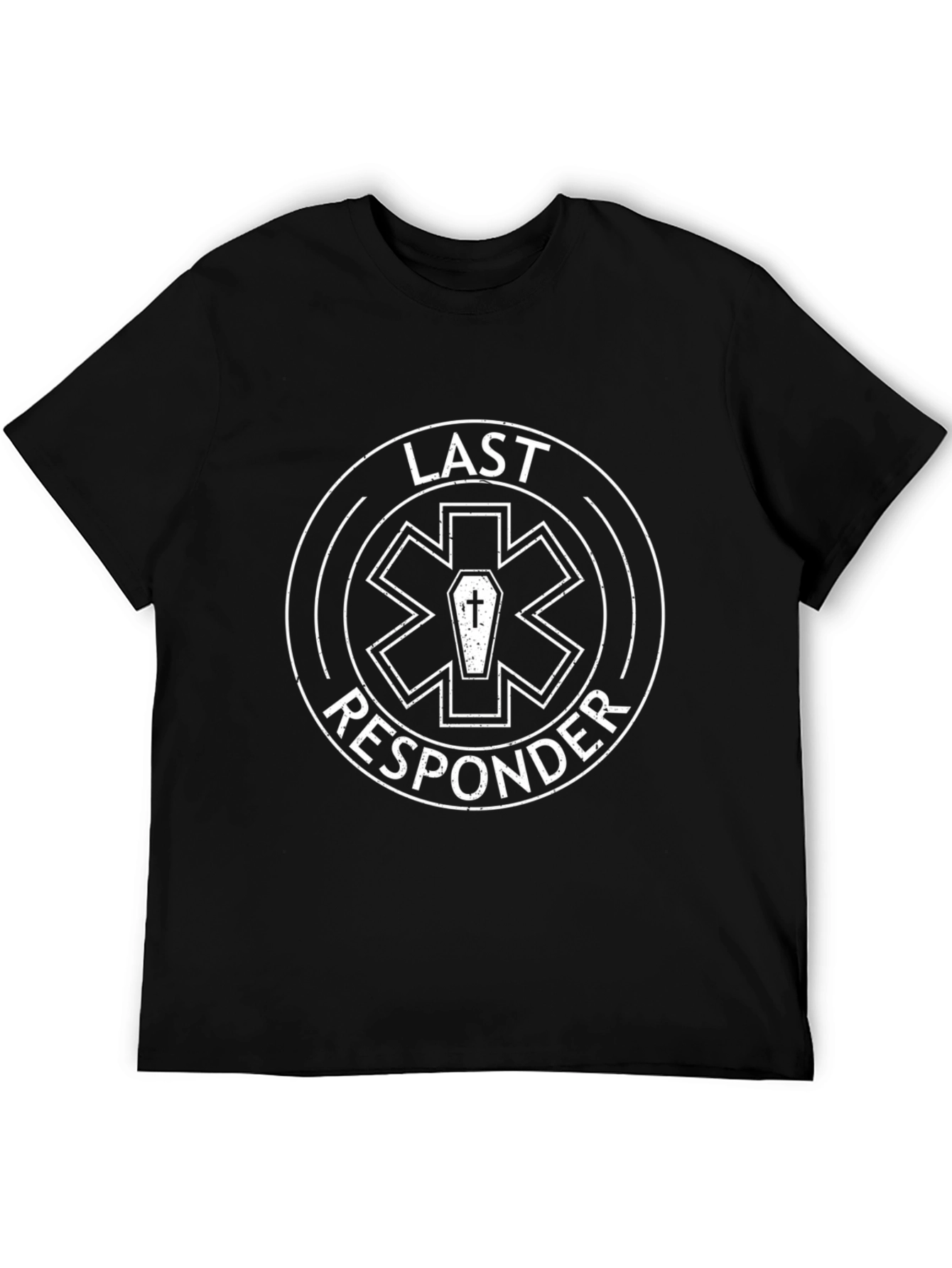 Black Last Responder Graphic Tee - Black Cotton Blend view 5