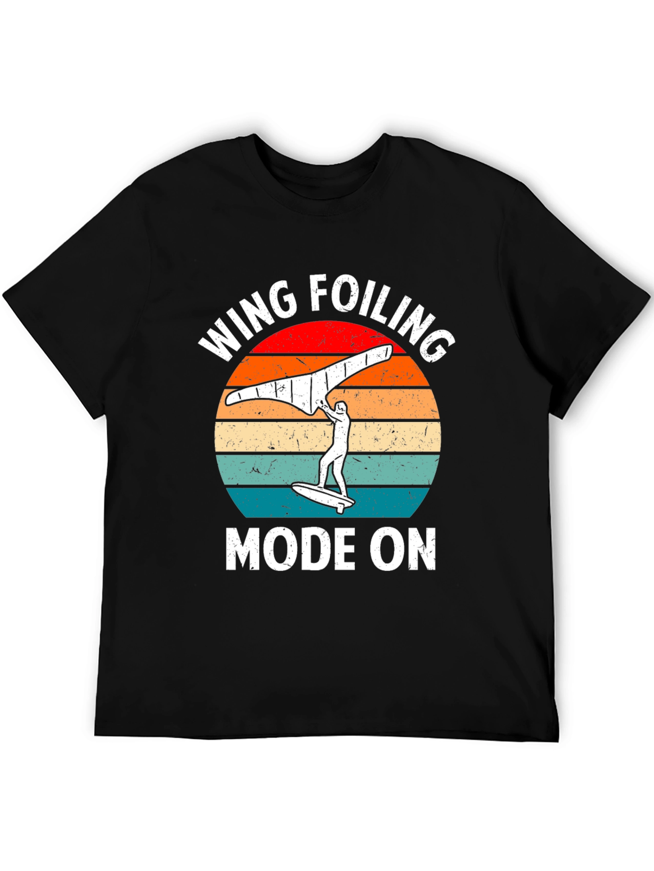 Black Wing Foiling Mode On Graphic Tee view 5