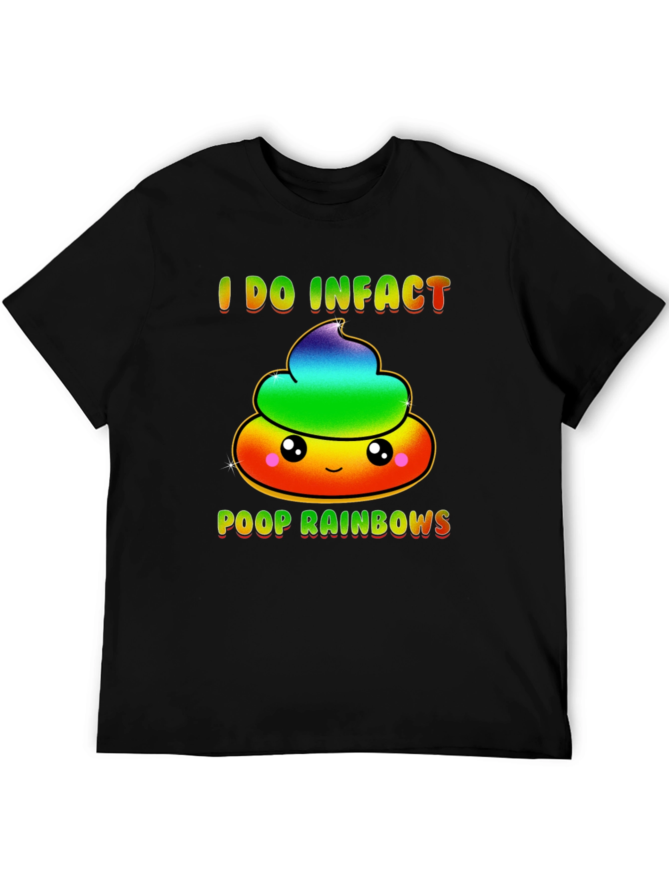 Black Rainbow Poop T-Shirt, Funny Graphic Tee view 5