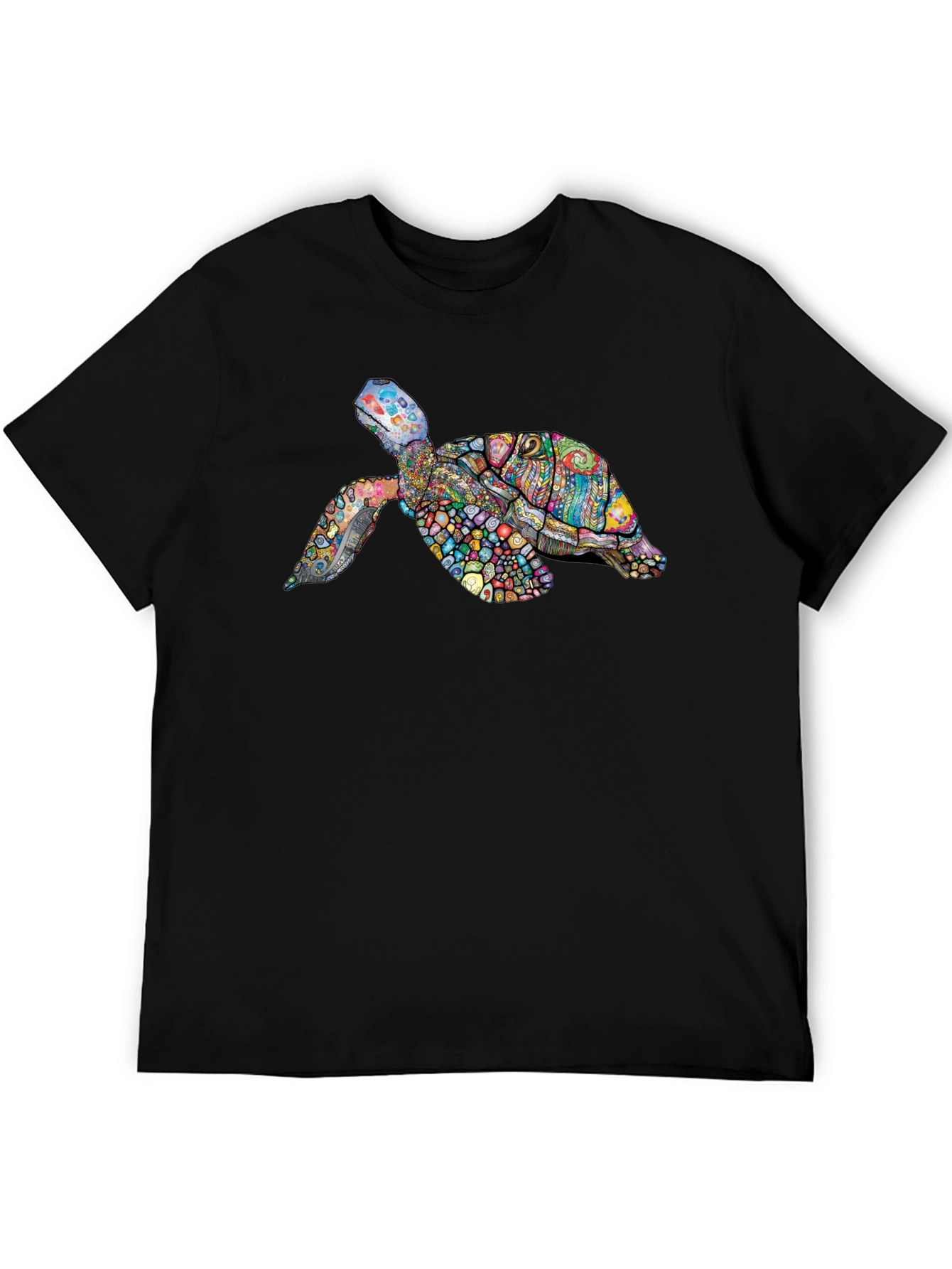 Black Turtle Graphic Print Black Tee view 5
