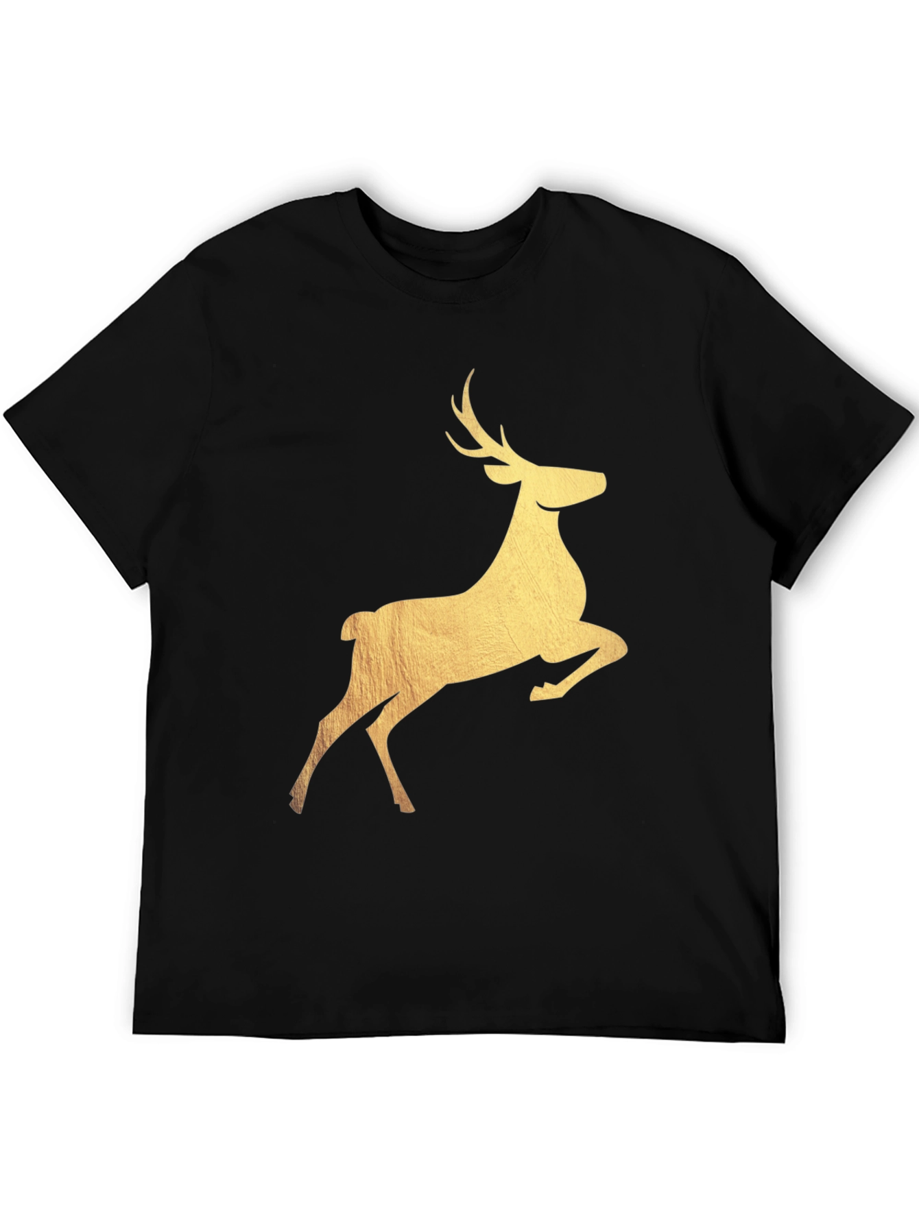 Black Reindeer Graphic Black T-Shirt view 5