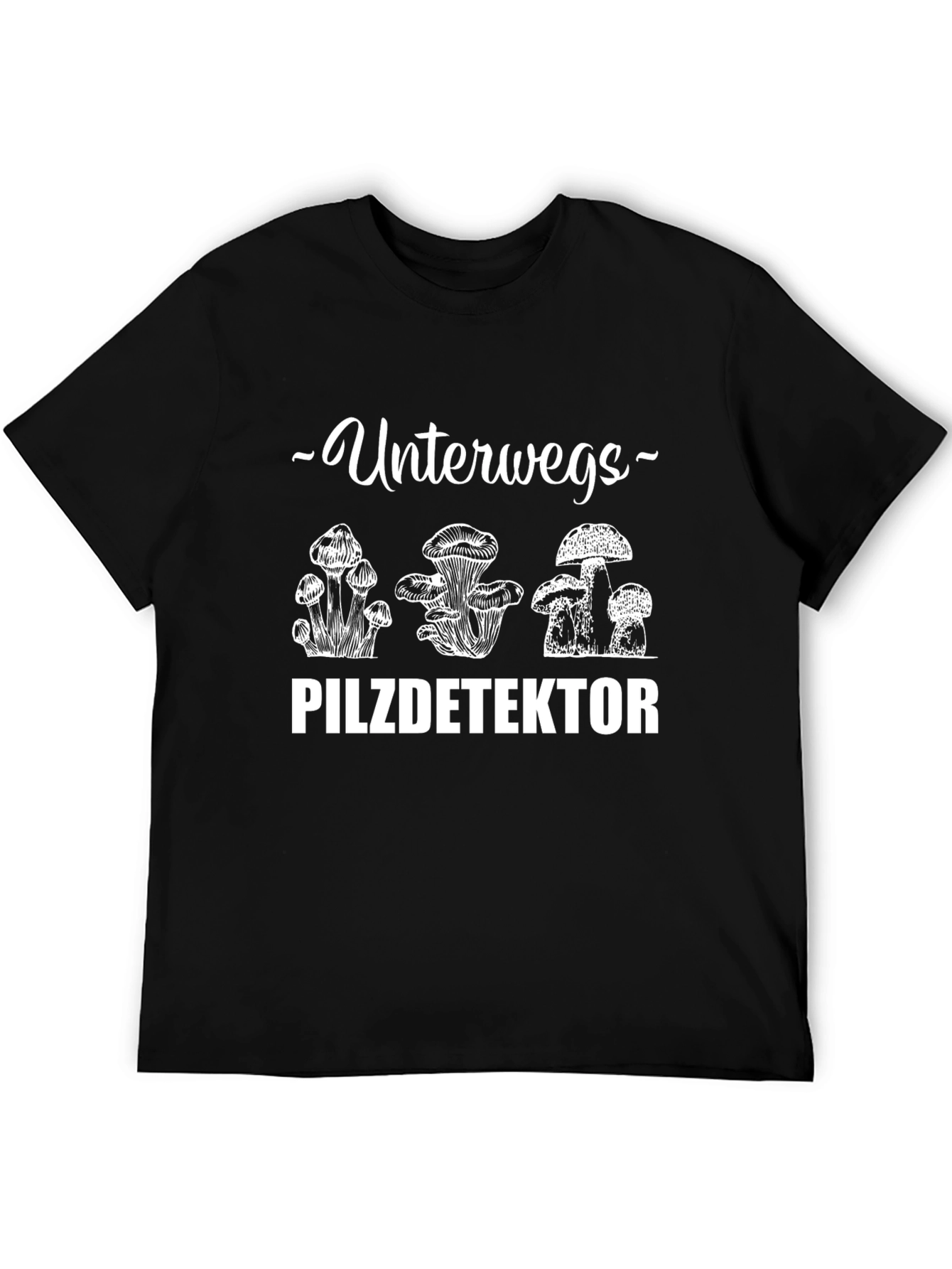 Black Pilzdetektor Mushroom Hunter Graphic Tee view 5