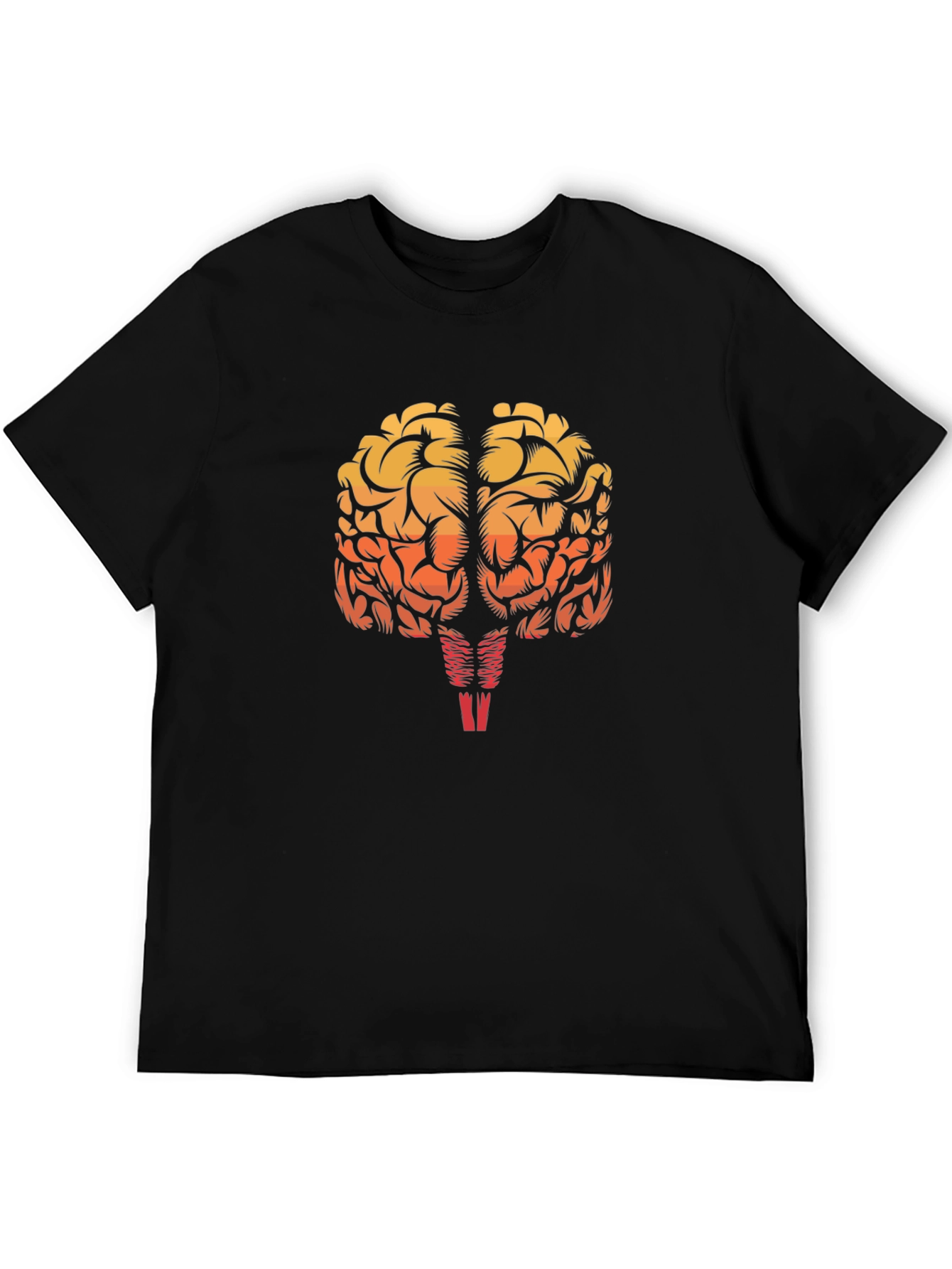 Black Brain Graphic Black T-Shirt - Smart & Stylish view 5