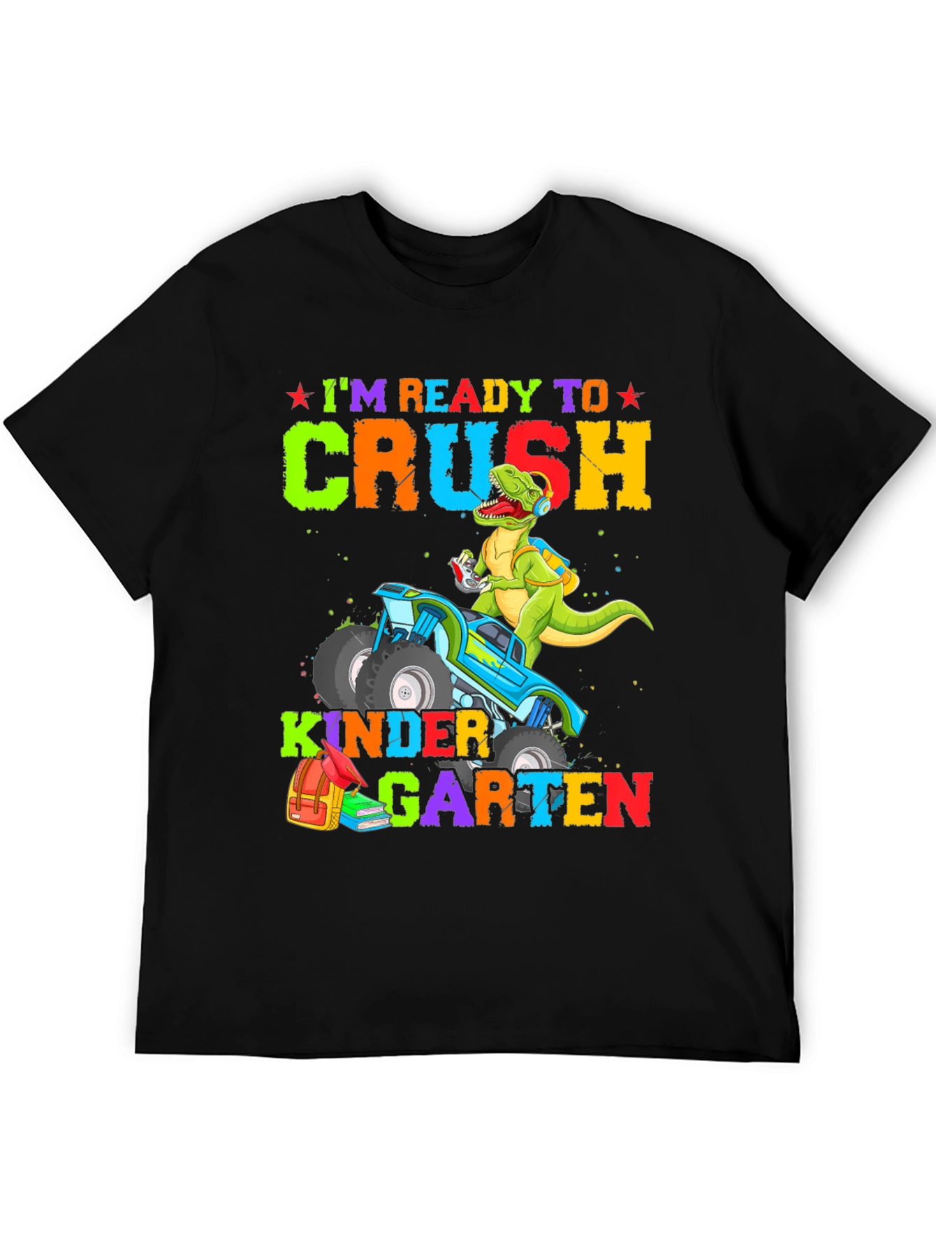 Ready to Crush Kindergarten Dinosaur Monster Truck T-Shirt - 5