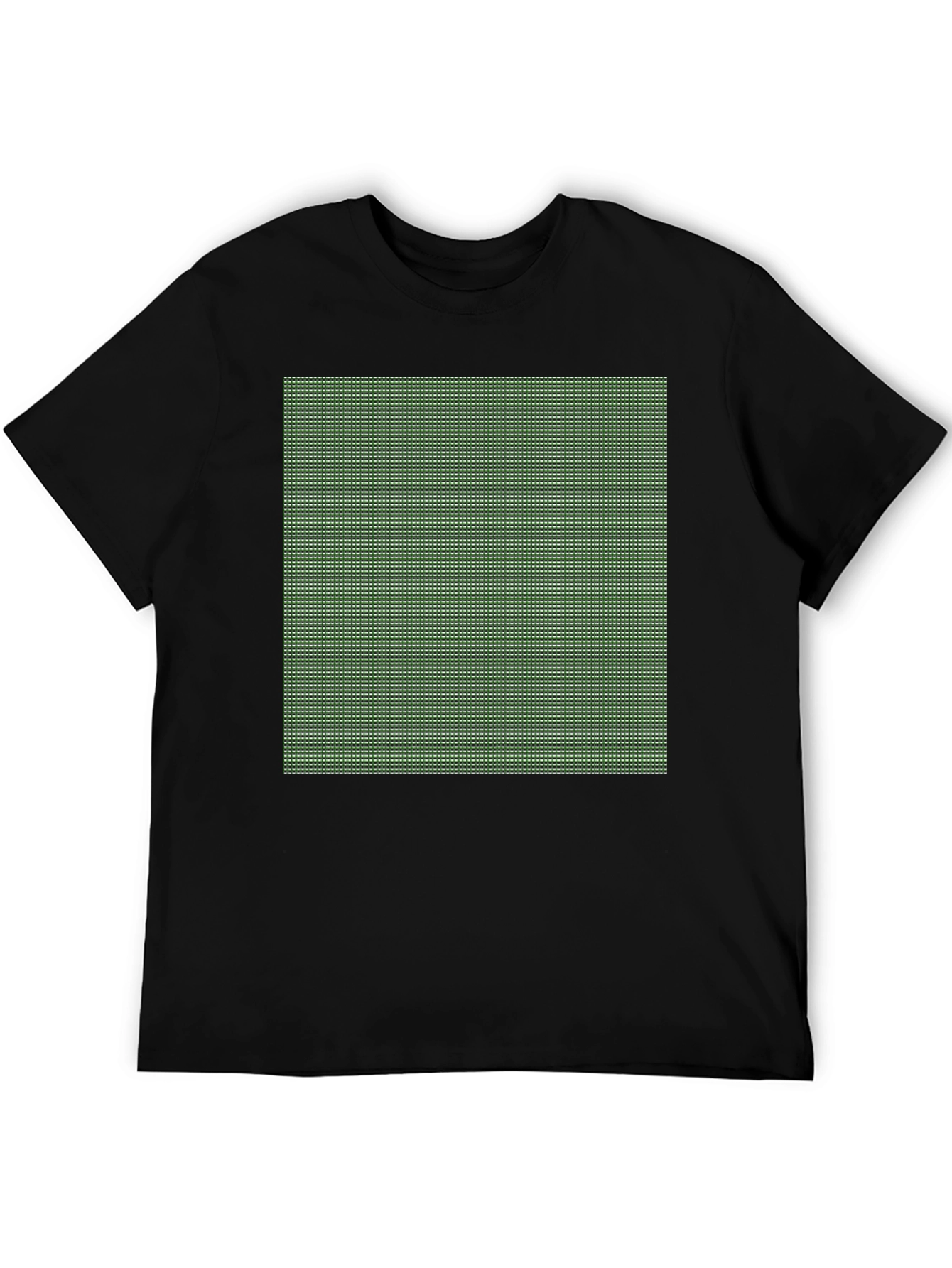 Black Modern Grid Pattern Tee - Black Cotton Blend view 5
