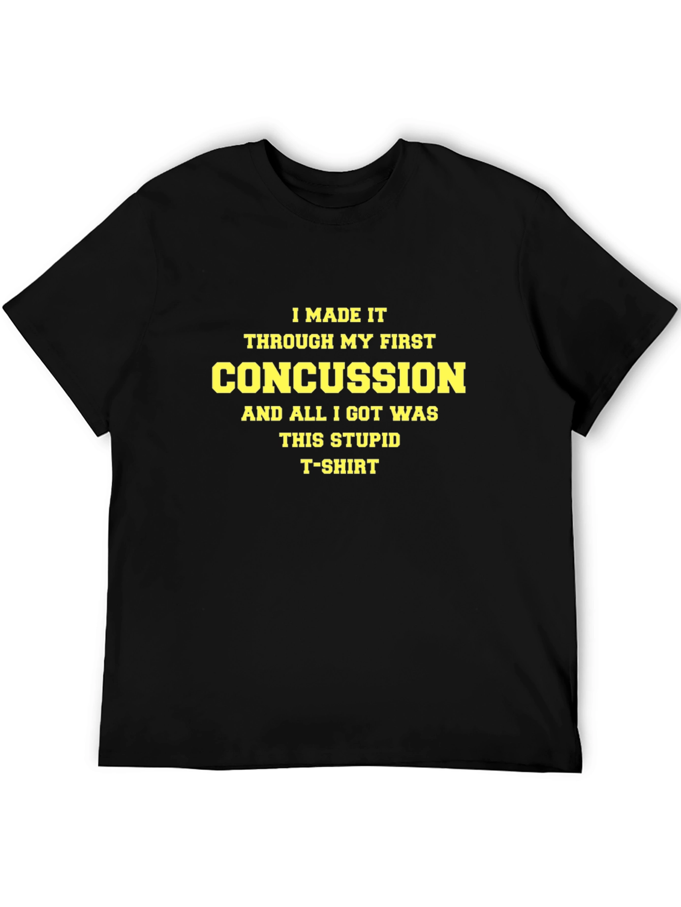 Black Concussion Survivor T-Shirt - I Made It Humor Tee view 5