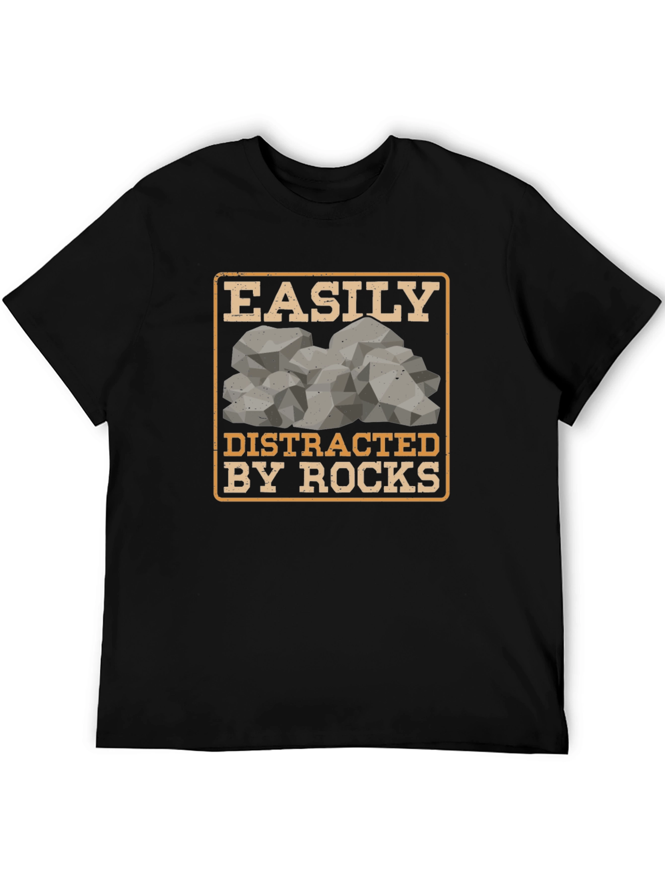 Black Easily Distracted By Rocks Graphic Tee view 5