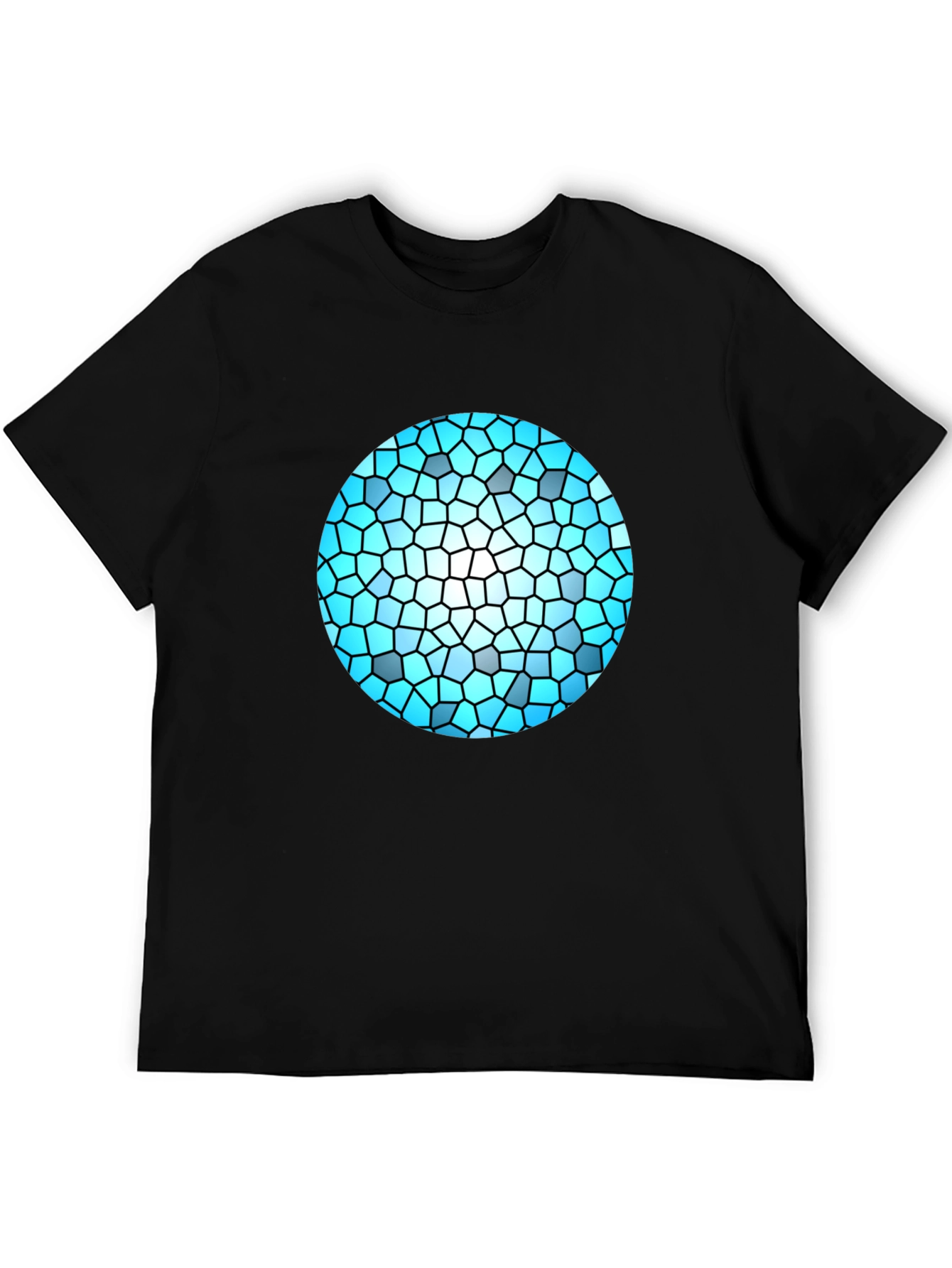 Black Modern Mosaic Orb Graphic Tee - Stylish Black T-Shirt view 5