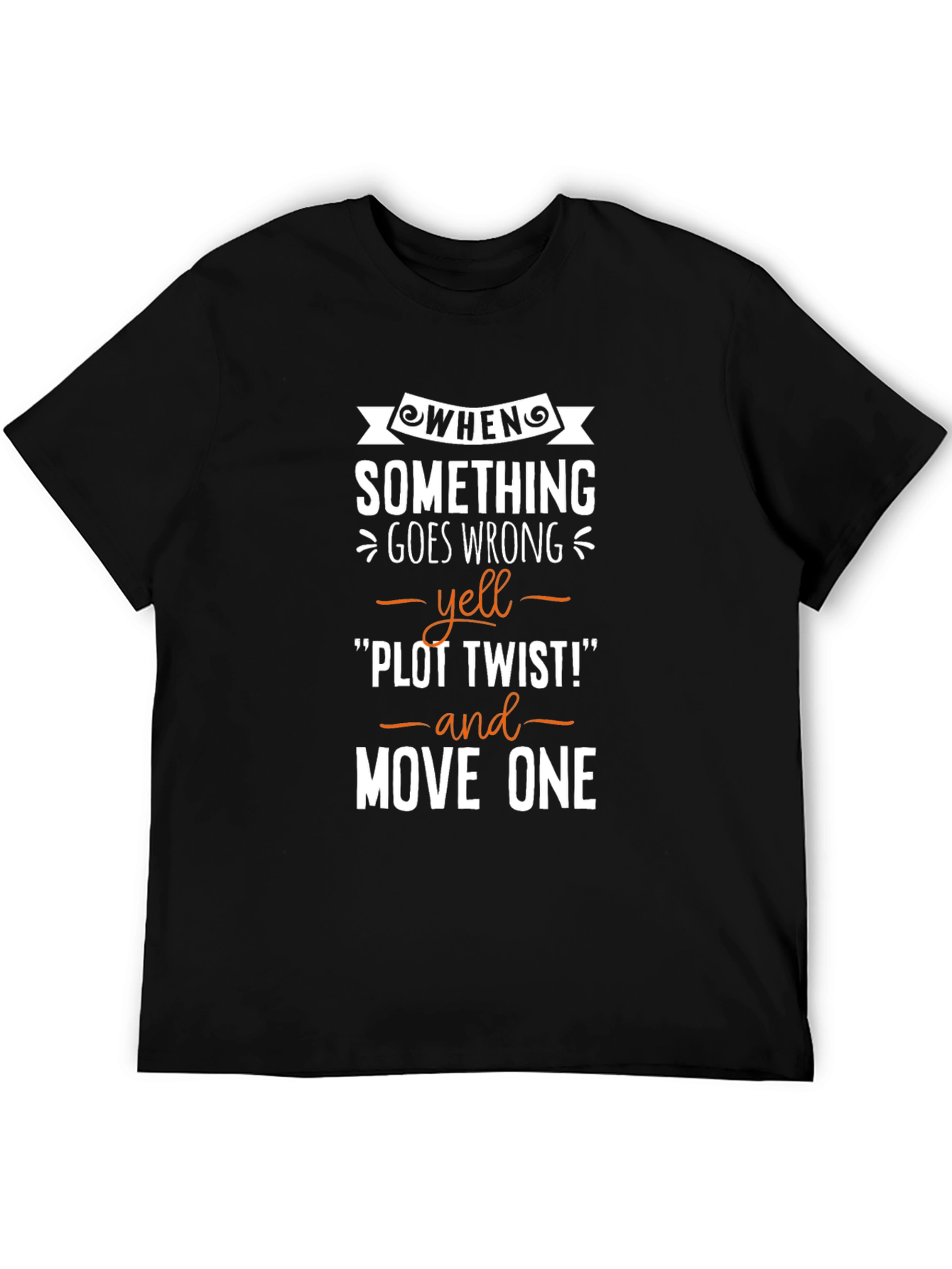 Black Plot Twist Tee - Funny Problem Solving Black T-Shirt view 5