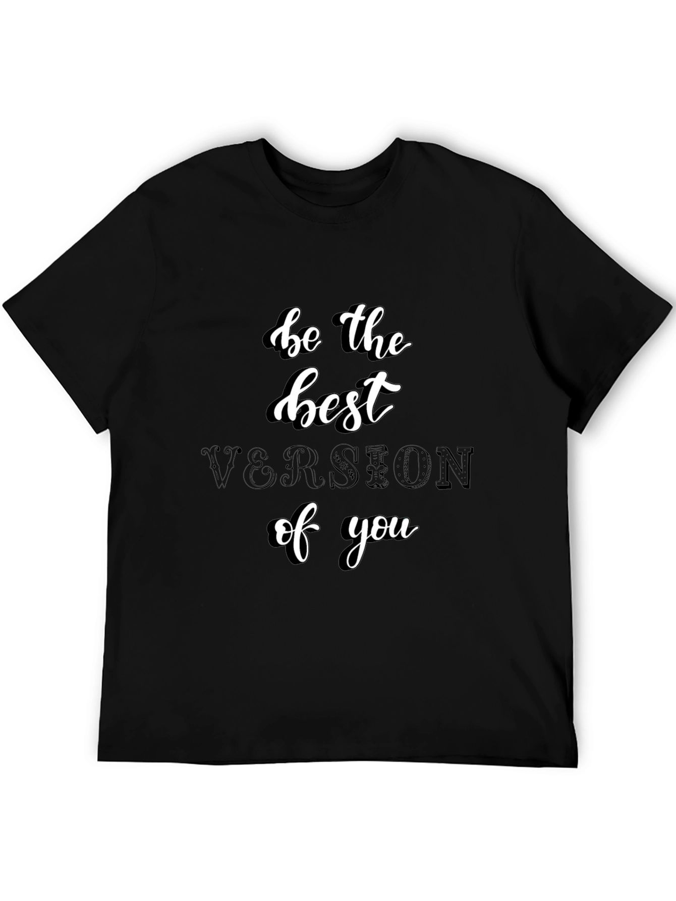 Black Inspirational 'Be the Best Version of You' Black T-Shirt view 5