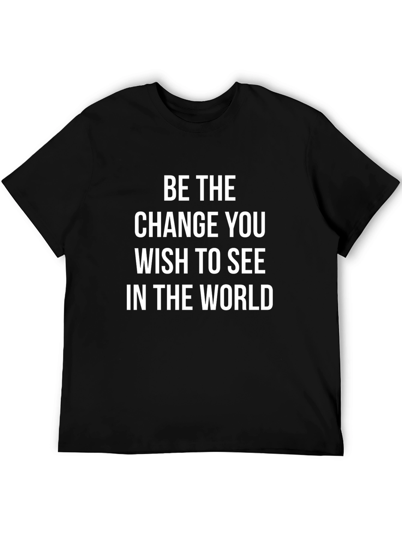 Black Motivational 'Be the Change' Graphic Tee - Black view 5