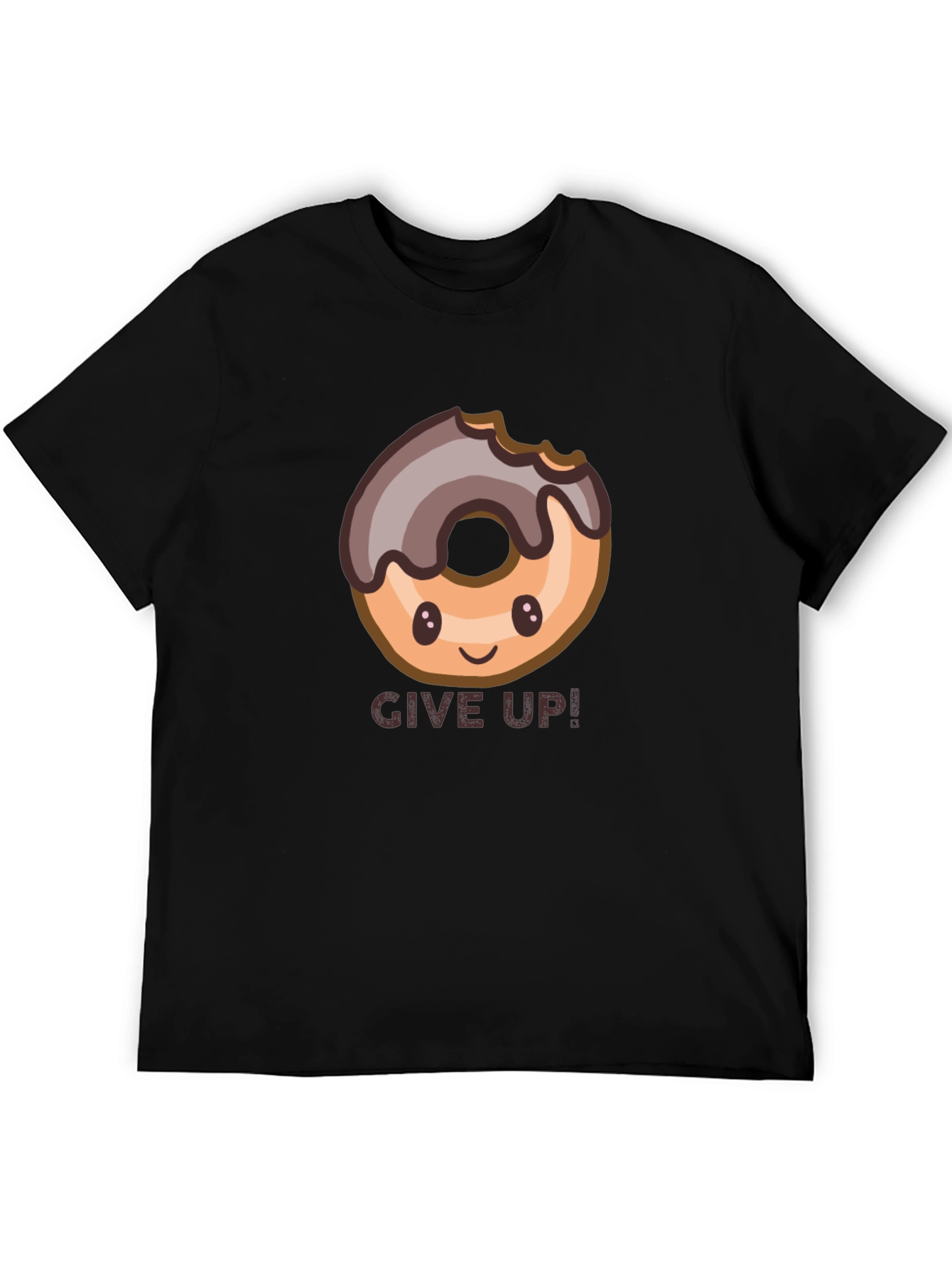 Black Donut Give Up! Graphic Tee view 5