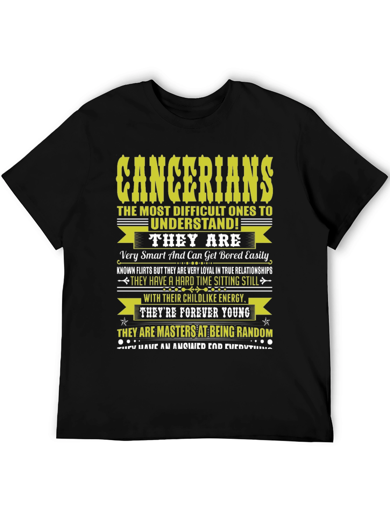 Black Cancerian Zodiac T-Shirt - Difficult to Understand! view 5