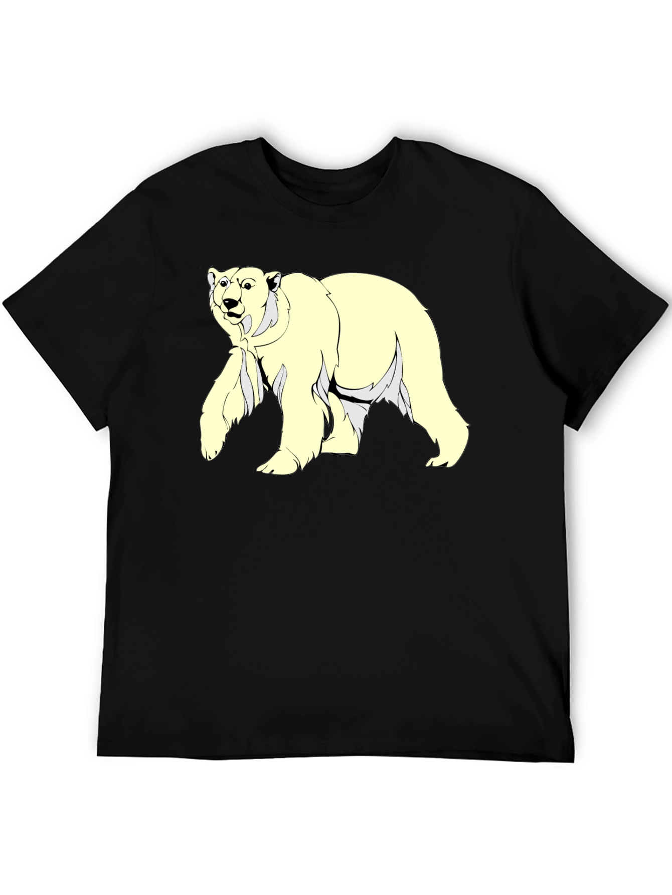 Black Polar Bear Graphic Tee - Men's Black T-Shirt view 5