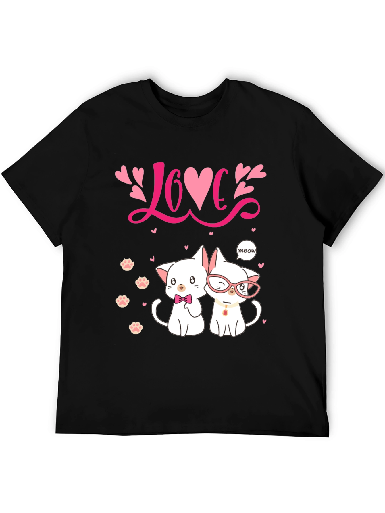 Black Cat Love T-Shirt view 5