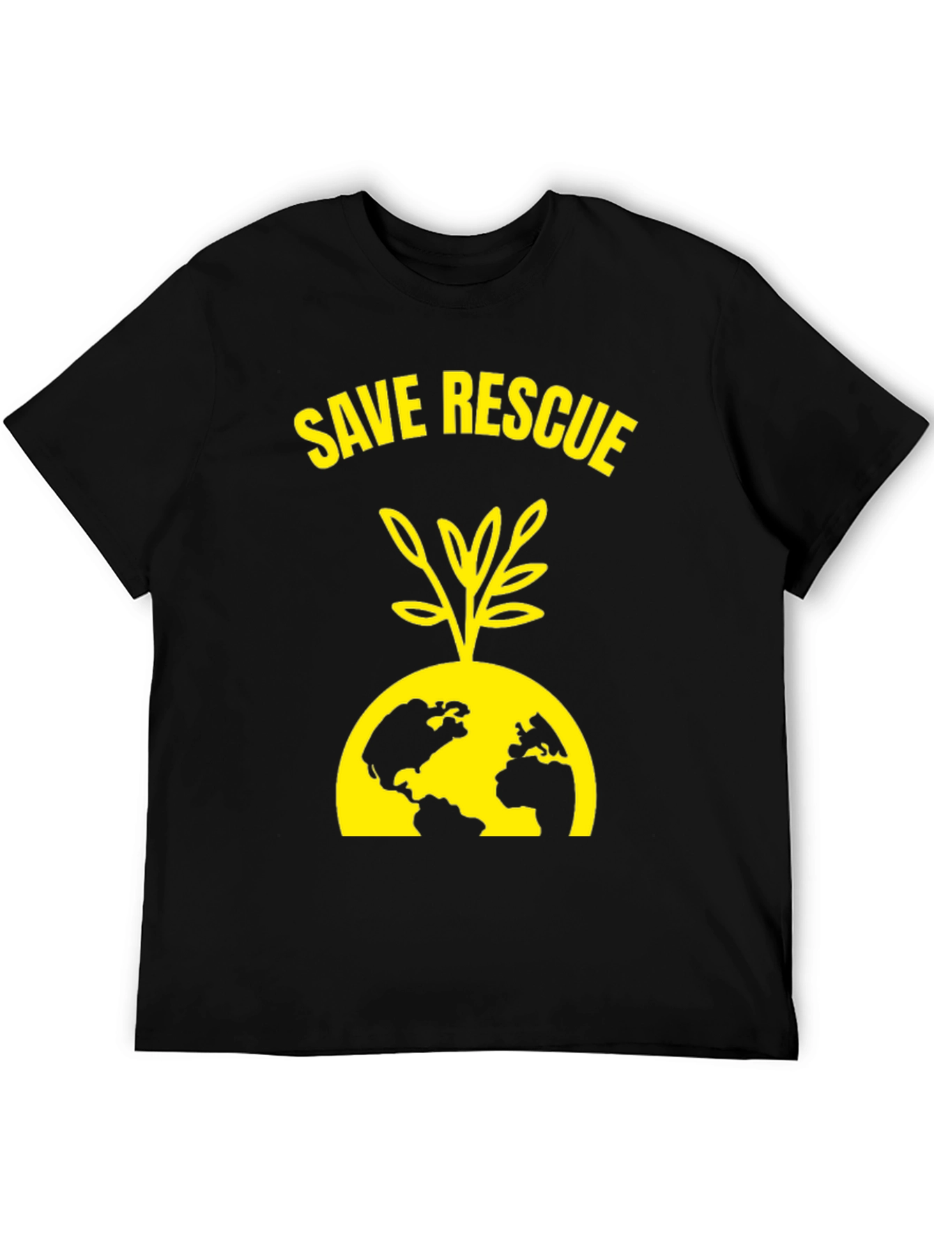 Black Save Rescue Earth T-Shirt view 5