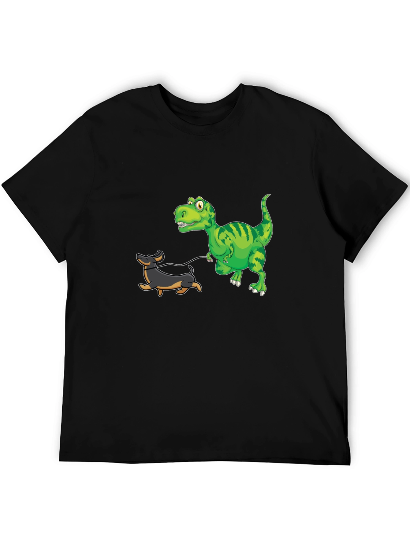 Black Dino Dog Walk Black T-Shirt view 5