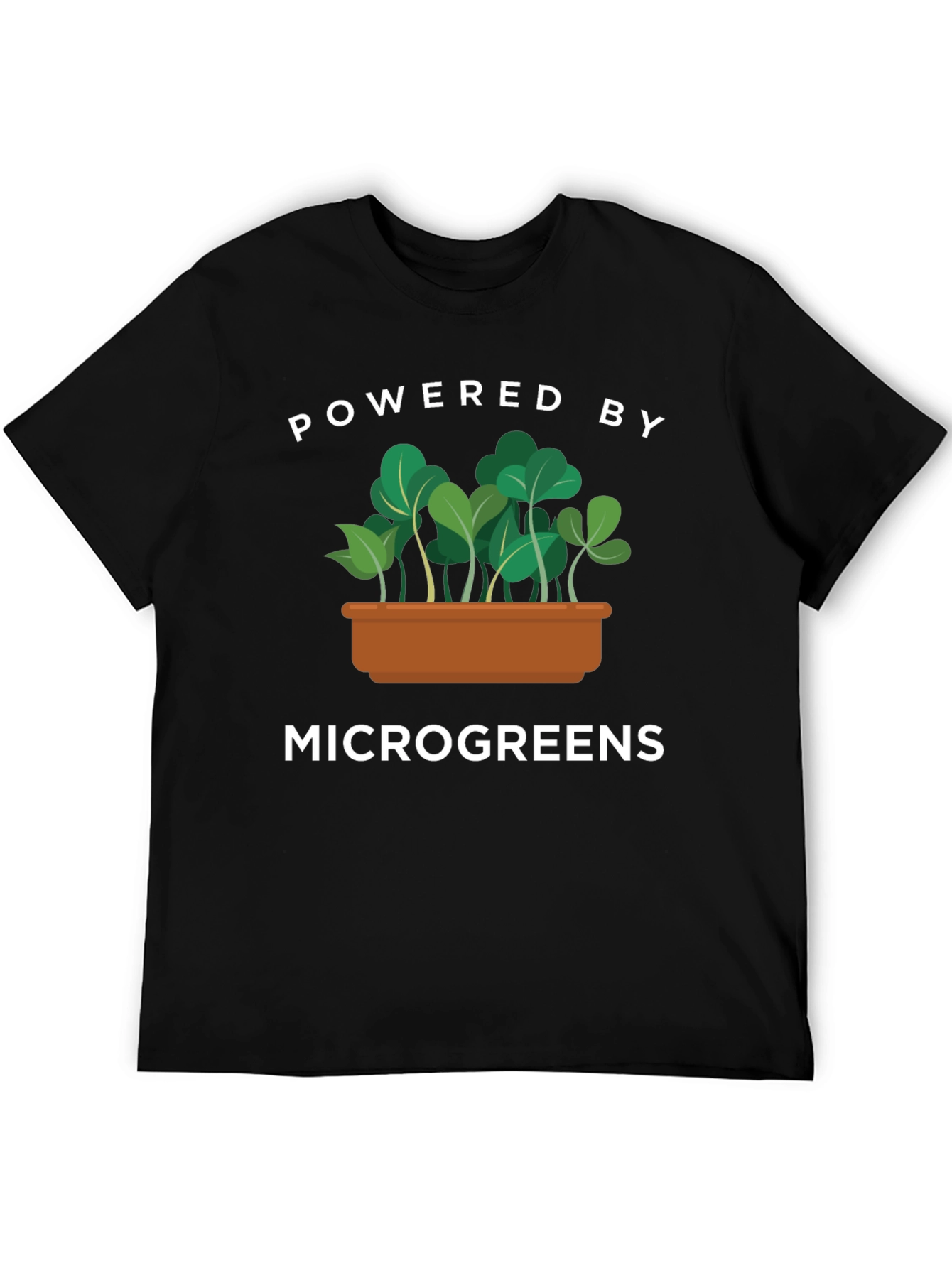 Black Powered by Microgreens T-Shirt view 5