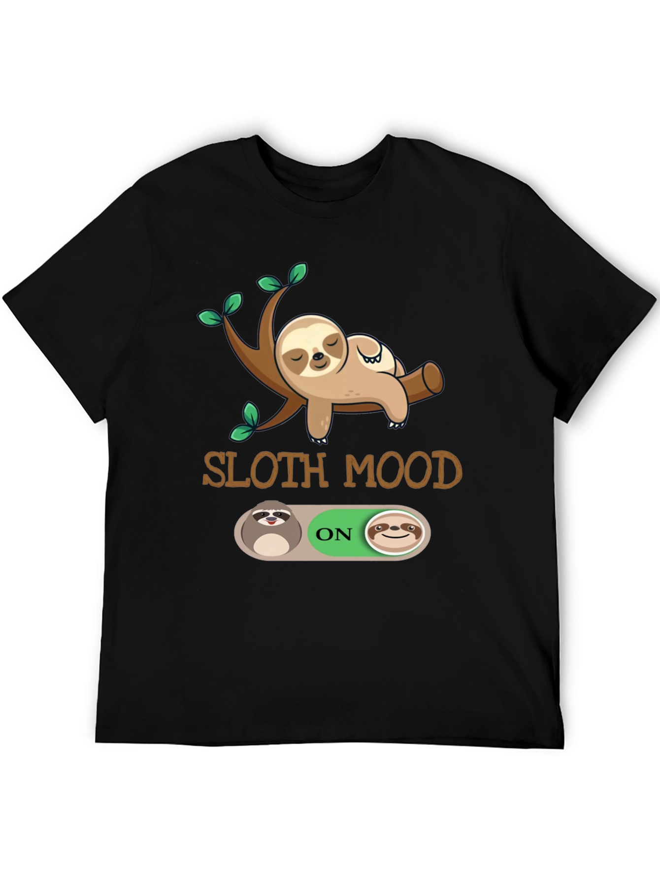 Black Sloth Mood On Graphic T-Shirt - Black view 5