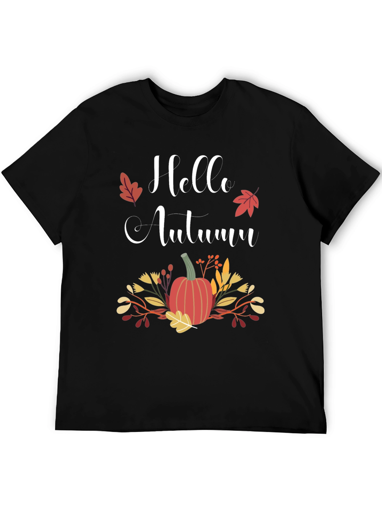 Black Hello Autumn Graphic T-Shirt view 5