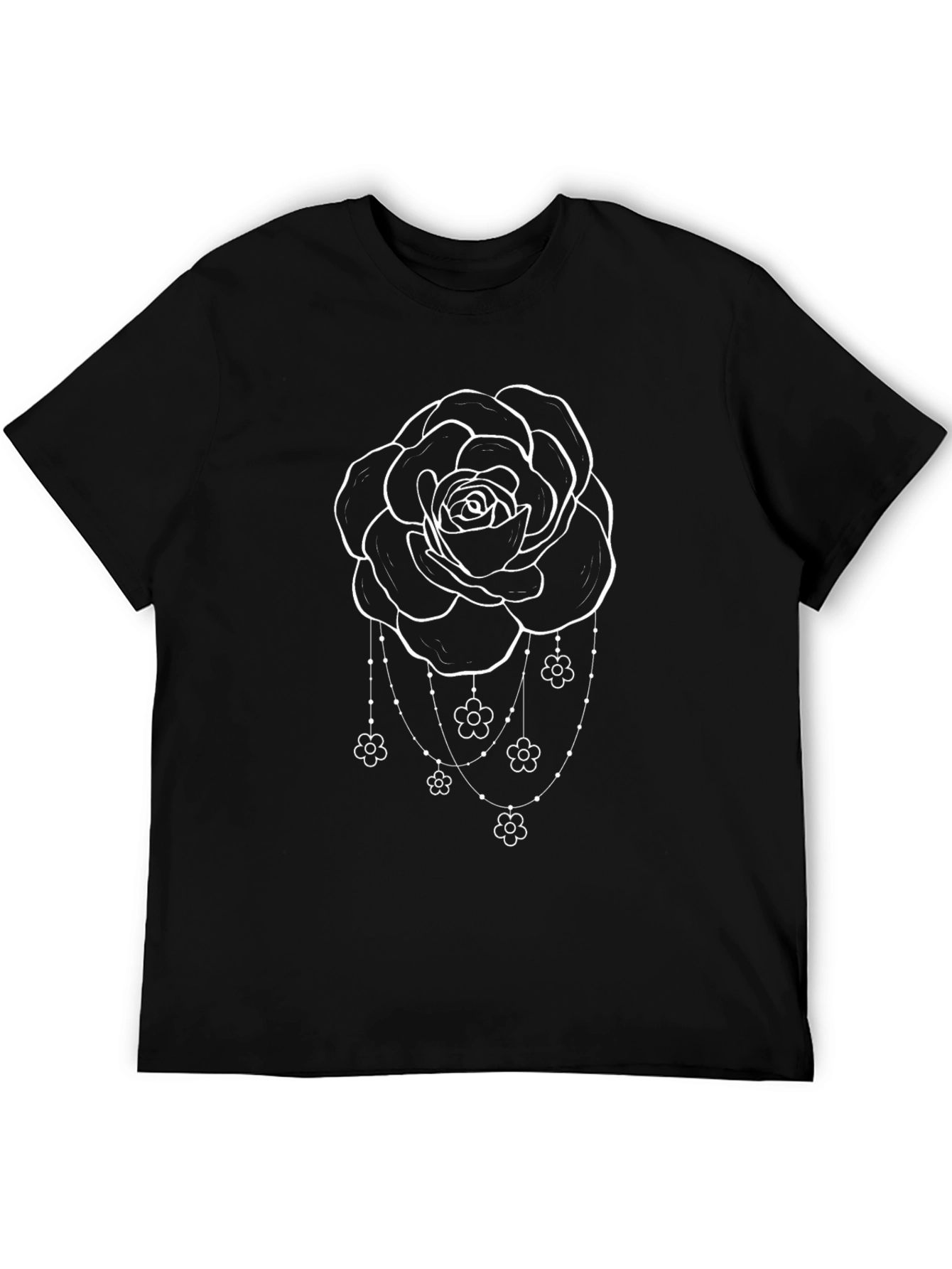 Black Black Rose Floral Graphic Tee view 5