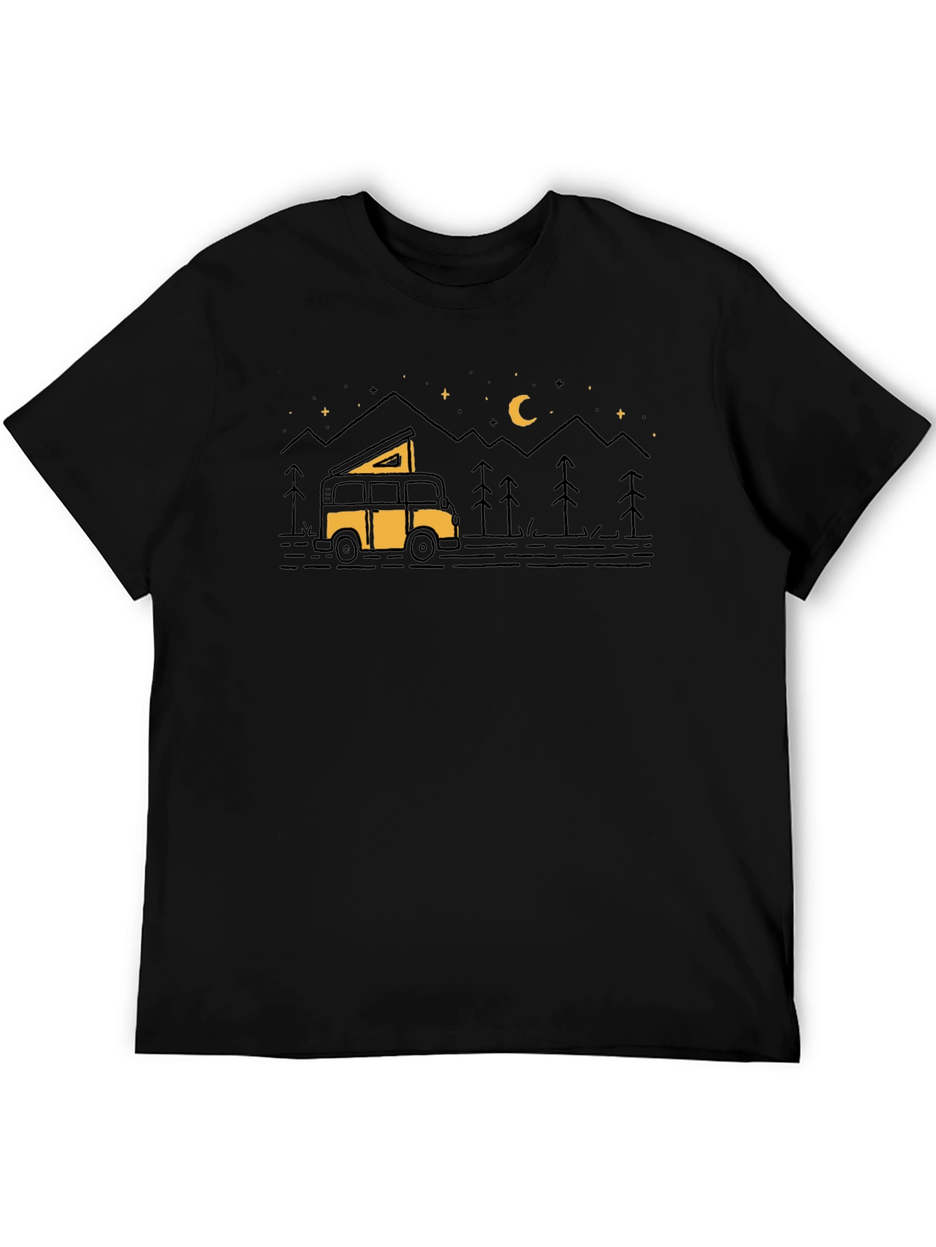 Black Camper Van Graphic Tee - Adventure Awaits view 5