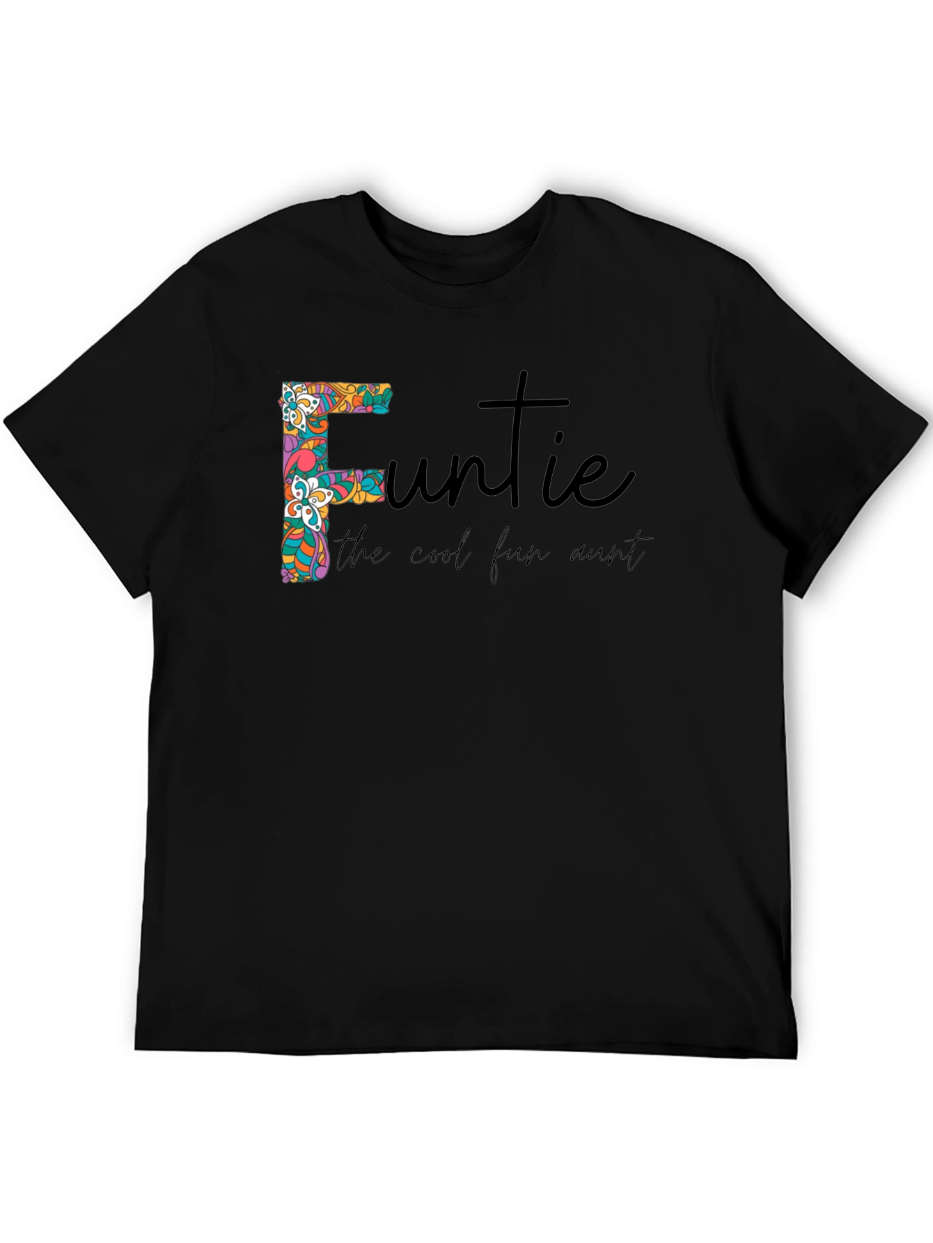 Black Fun Auntie Graphic Tee view 5