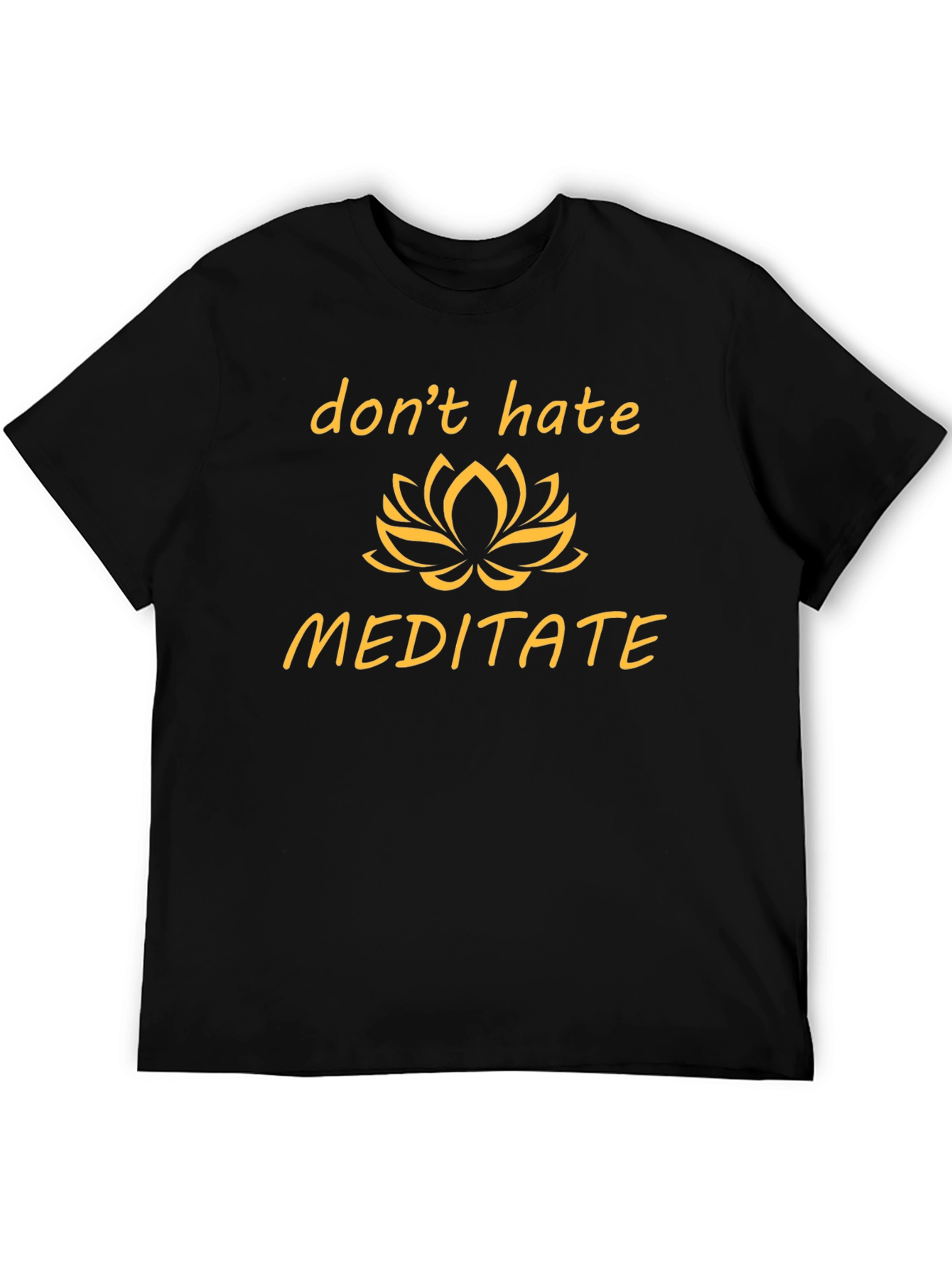 Black Don't Hate Meditate T-Shirt - Black, Graphic Tee view 5