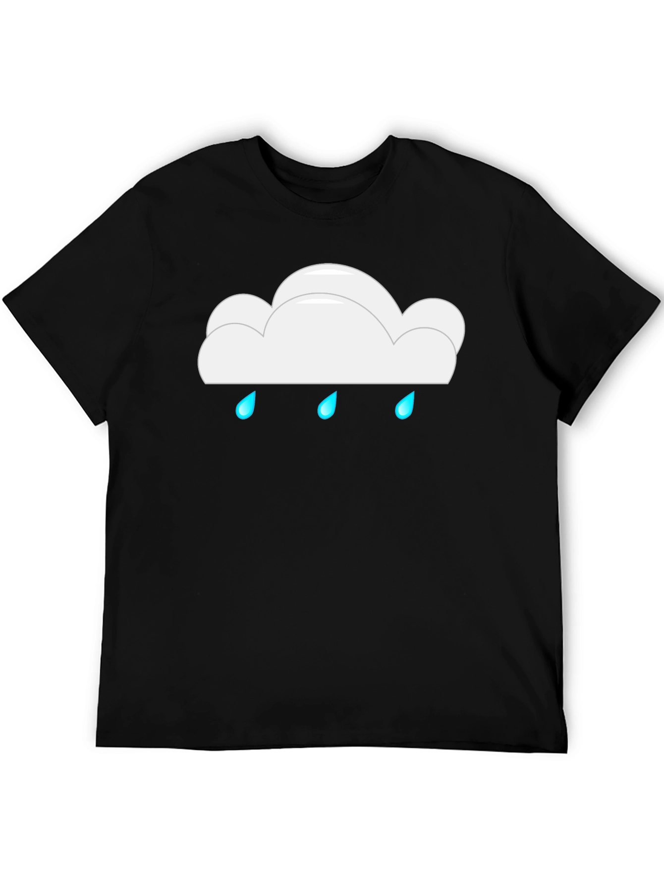 Black Rainy Cloud Black T-Shirt view 5