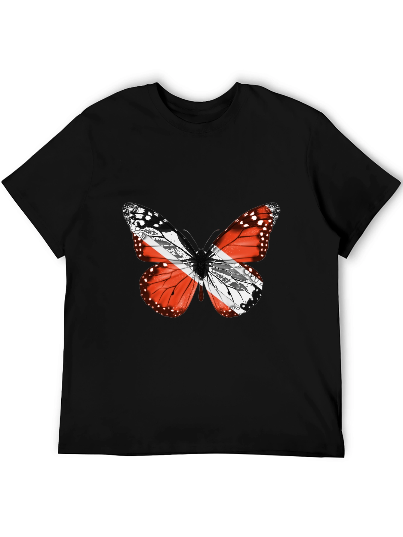 Black Butterfly Trinidad & Tobago Flag T-Shirt view 5