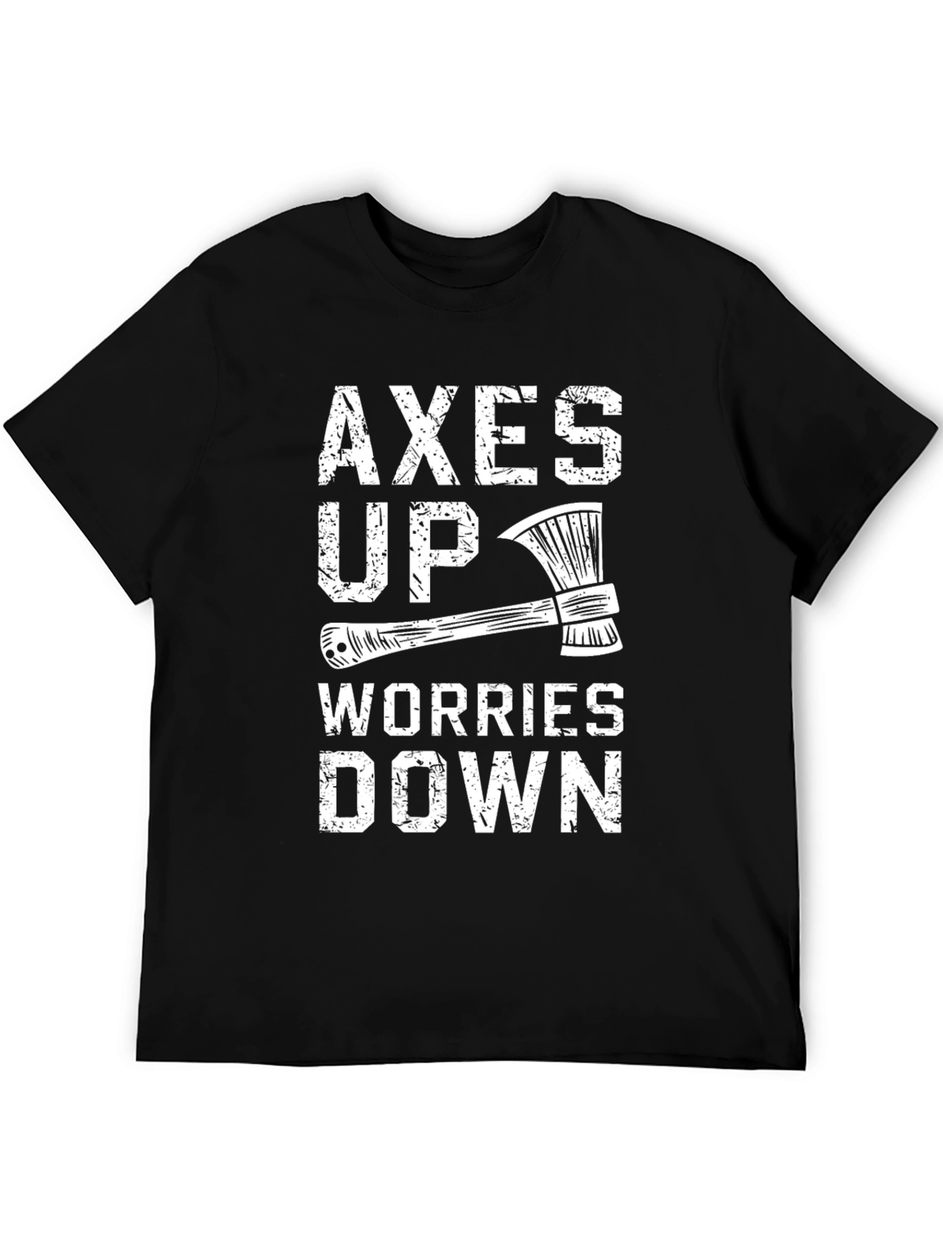 Black Axes Up Worries Down Graphic Tee - Lumberjack Style view 5