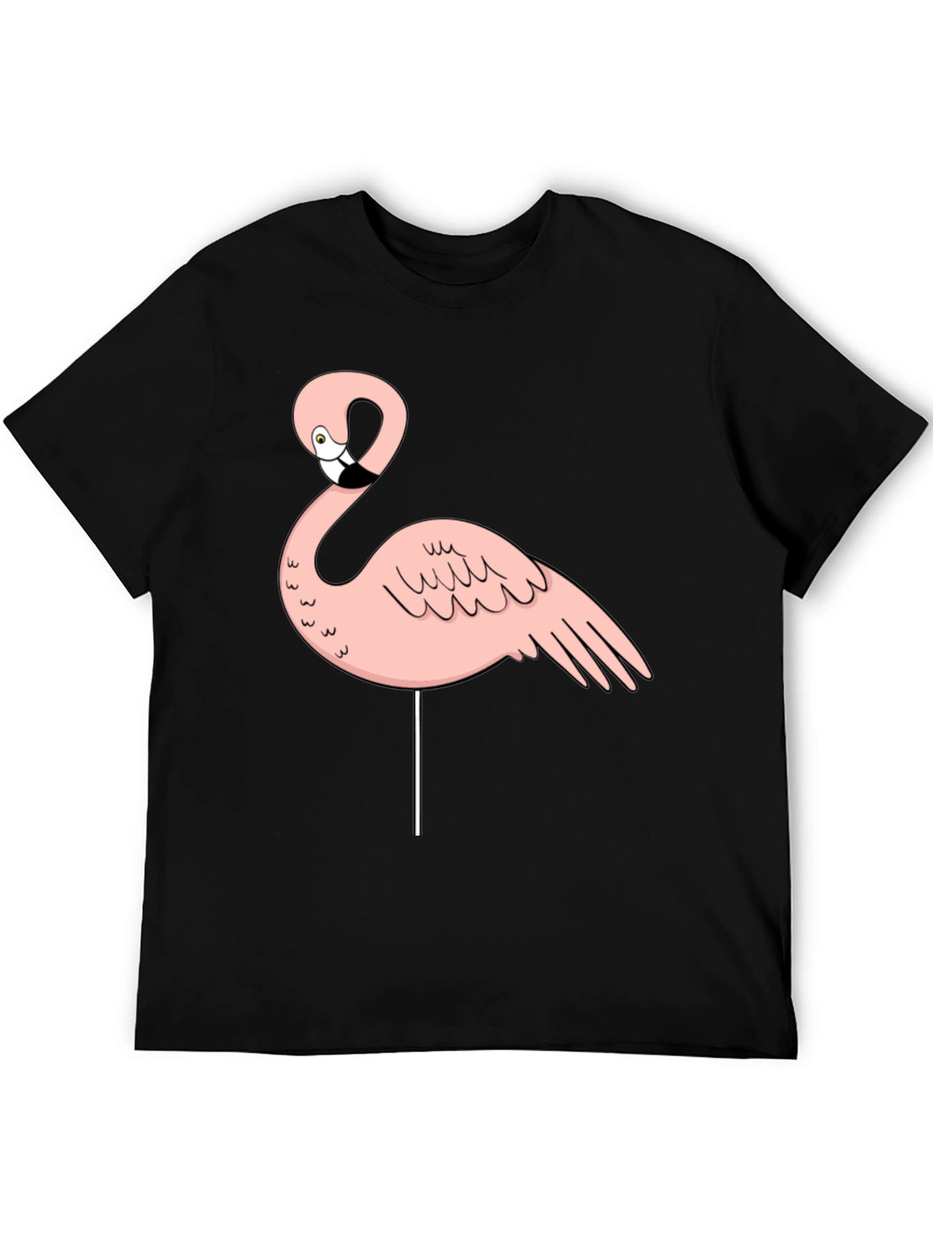 Flamingo Graphic Tee - Black Cotton Blend - 5