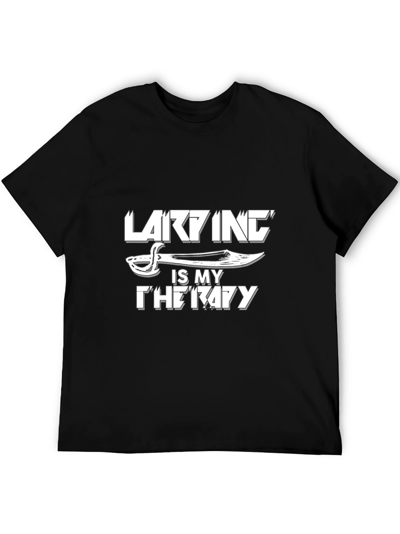 Black Larking is My Therapy Graphic T-Shirt view 5