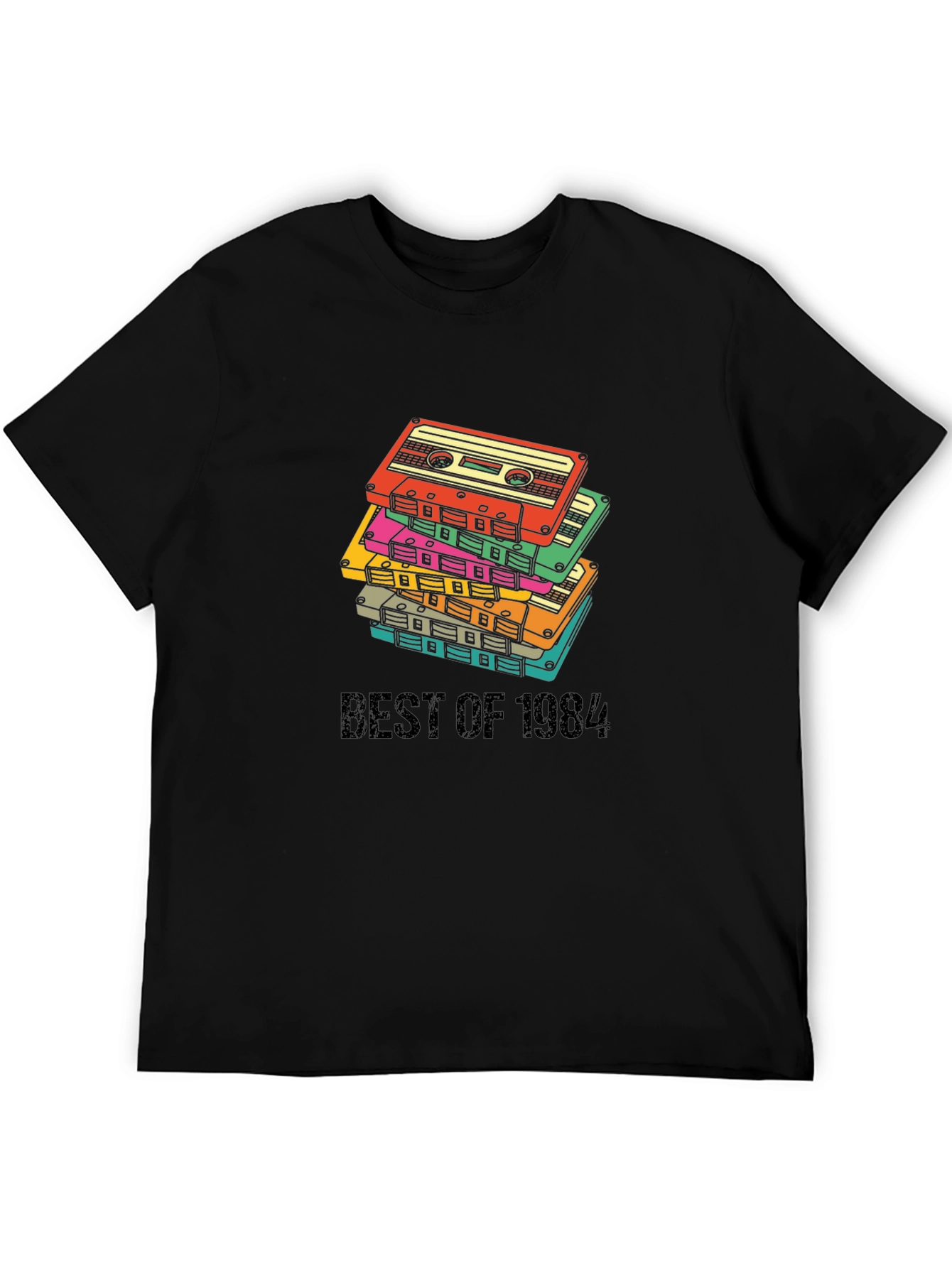 Black Retro Cassette Tape 1984 T-Shirt view 5
