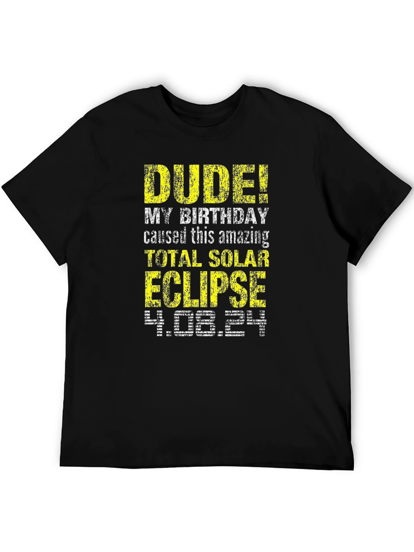 Black Dude! Total Solar Eclipse 4.08.24 Birthday T-Shirt view 5