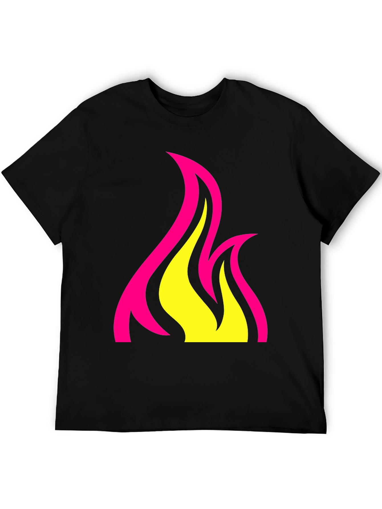Black Bold Fire Graphic Tee - Black Cotton T-Shirt view 5