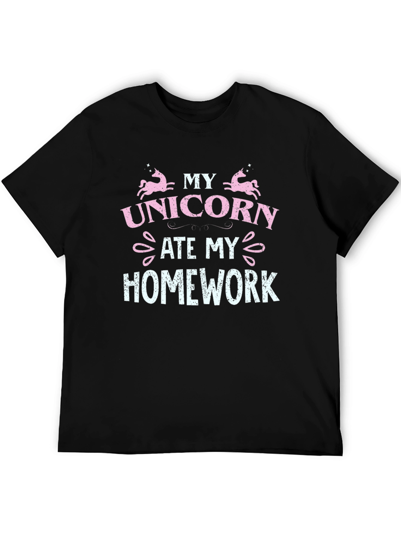 Black My Unicorn Ate My Homework T-Shirt view 5
